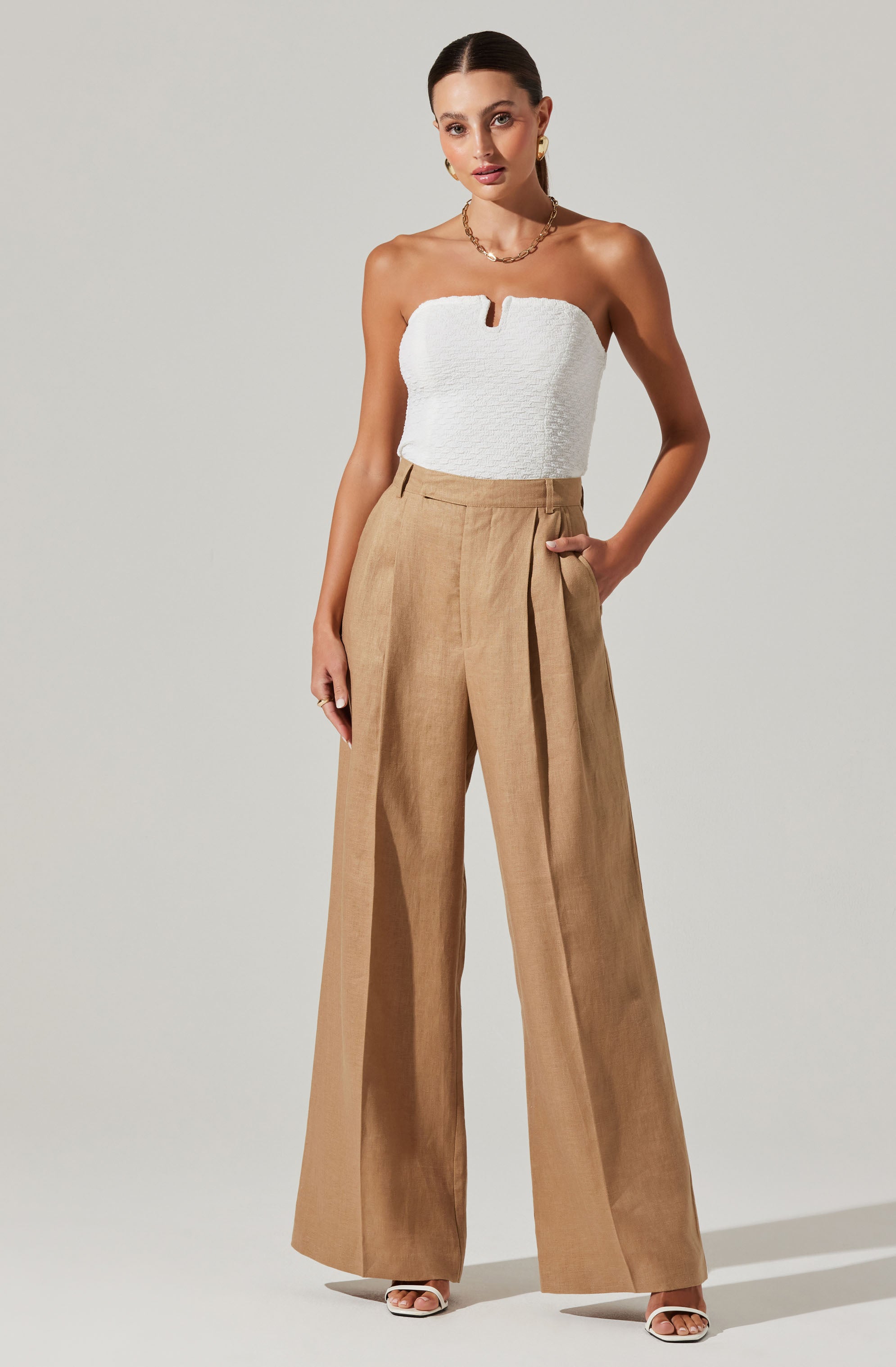 Milani Wide Leg Trouser Pants-Aljck