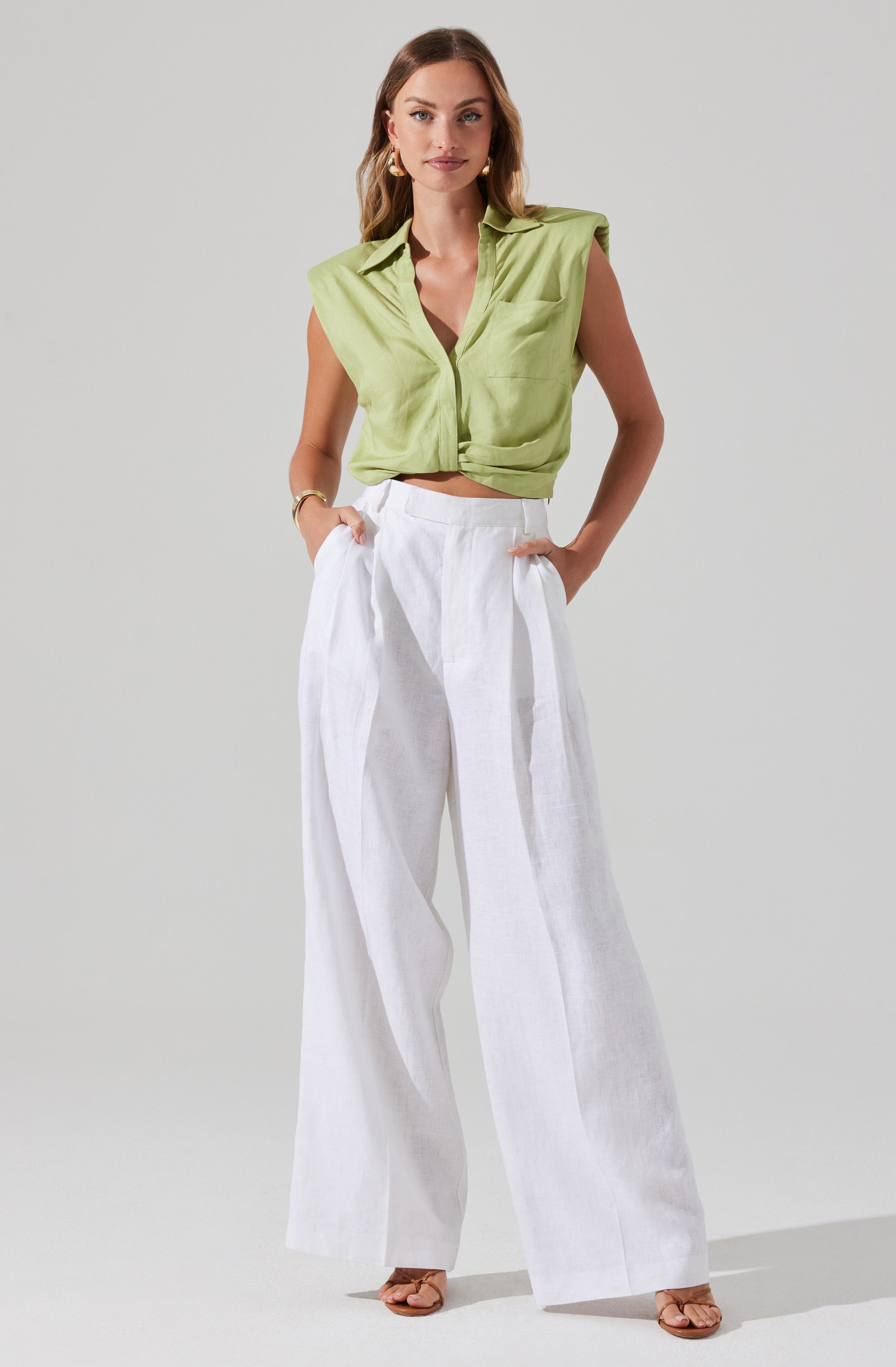Milani Wide Leg Trouser Pants-Aljck