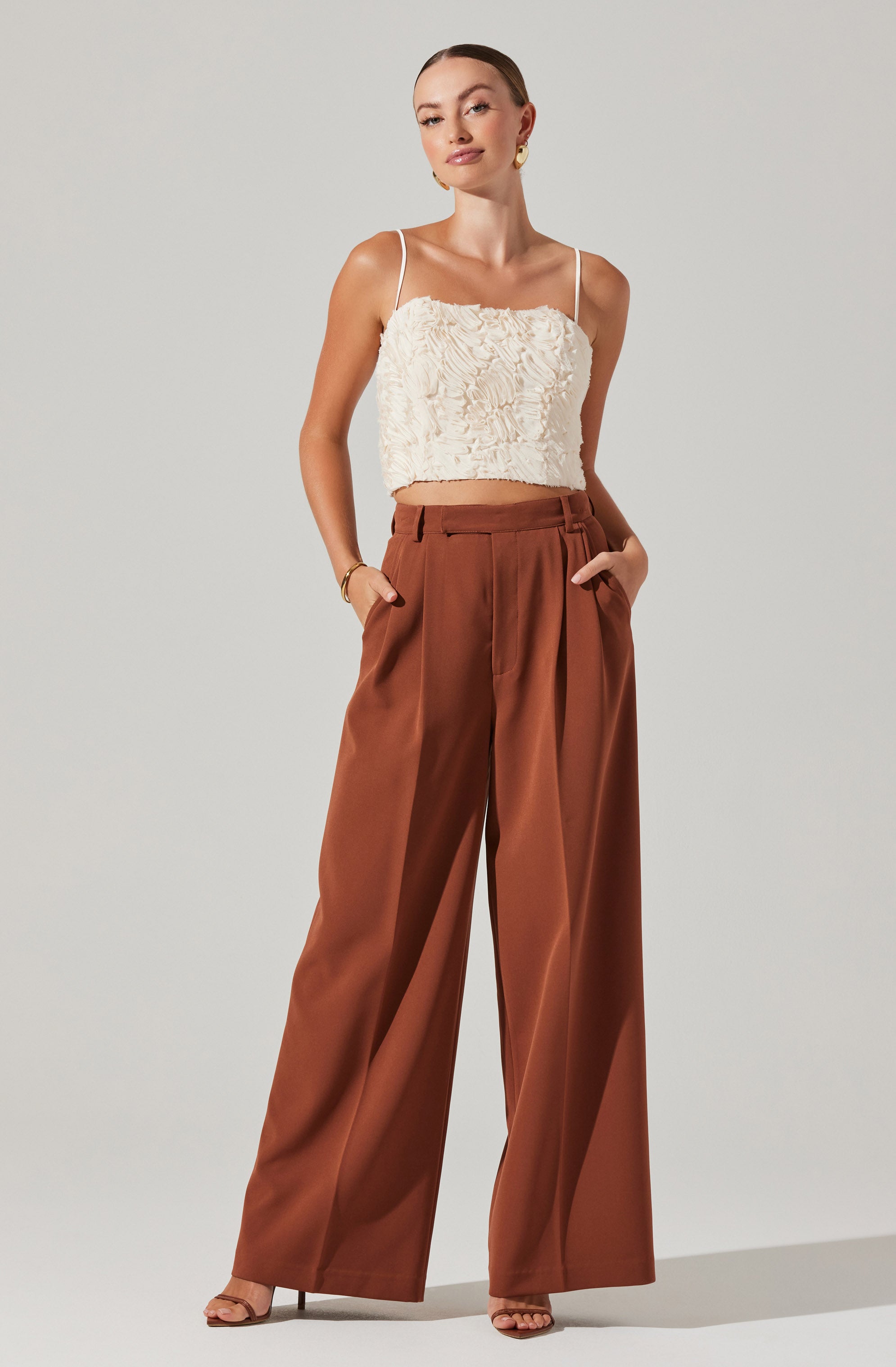 Milani Wide Leg Trouser Pants-Aljck