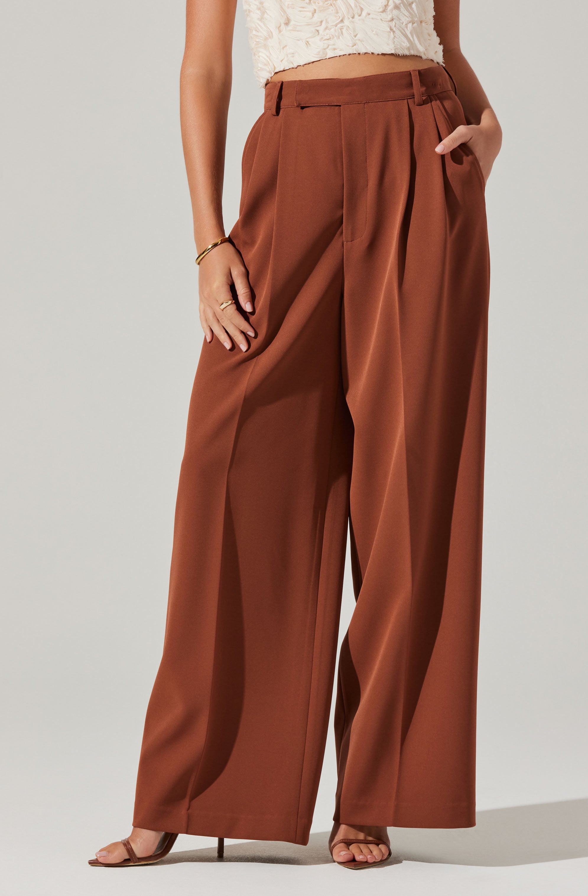 Milani Wide Leg Trouser Pants-Aljck