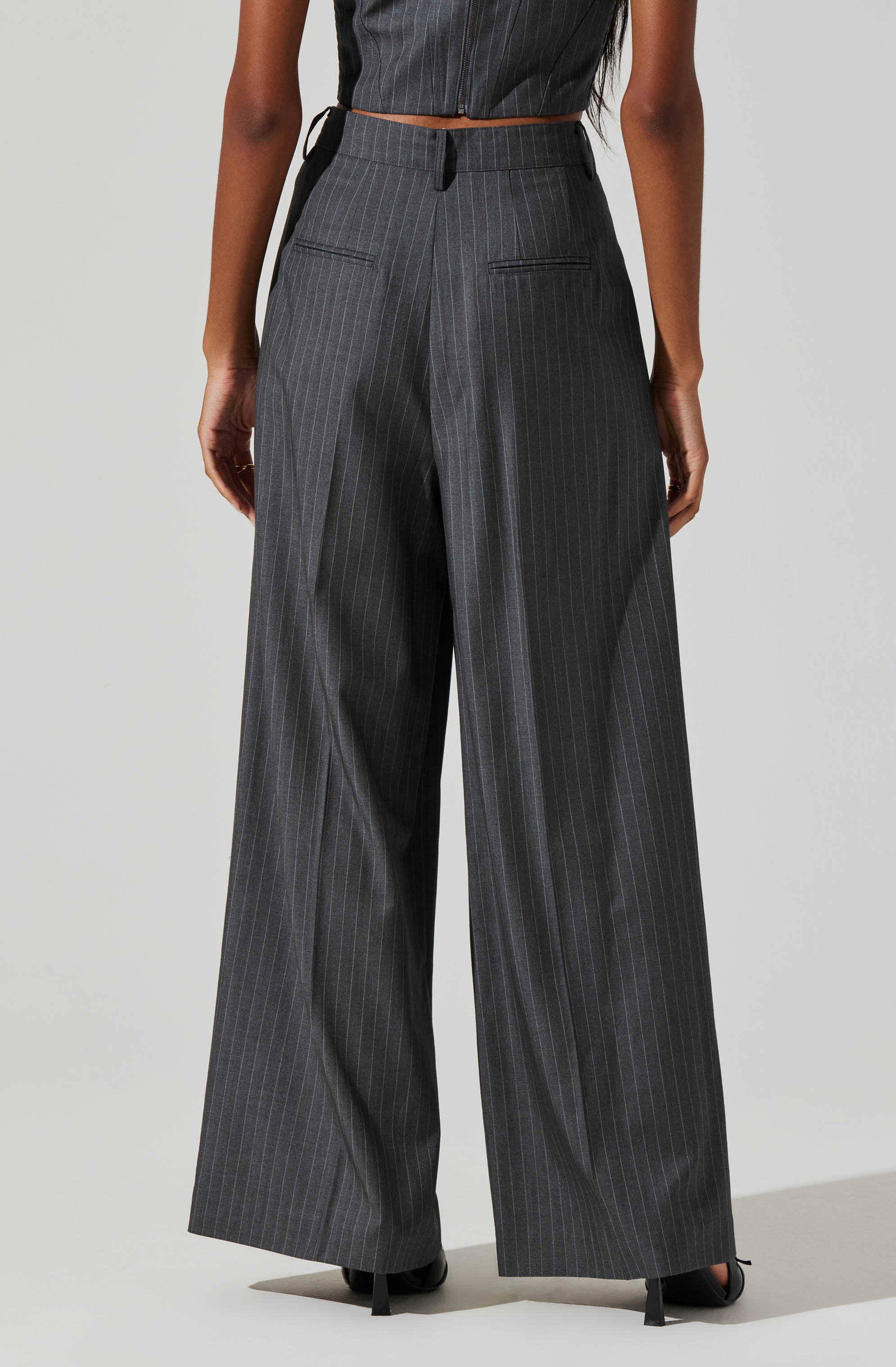 Milani Pinstripe Wide Leg Pants-Aljck
