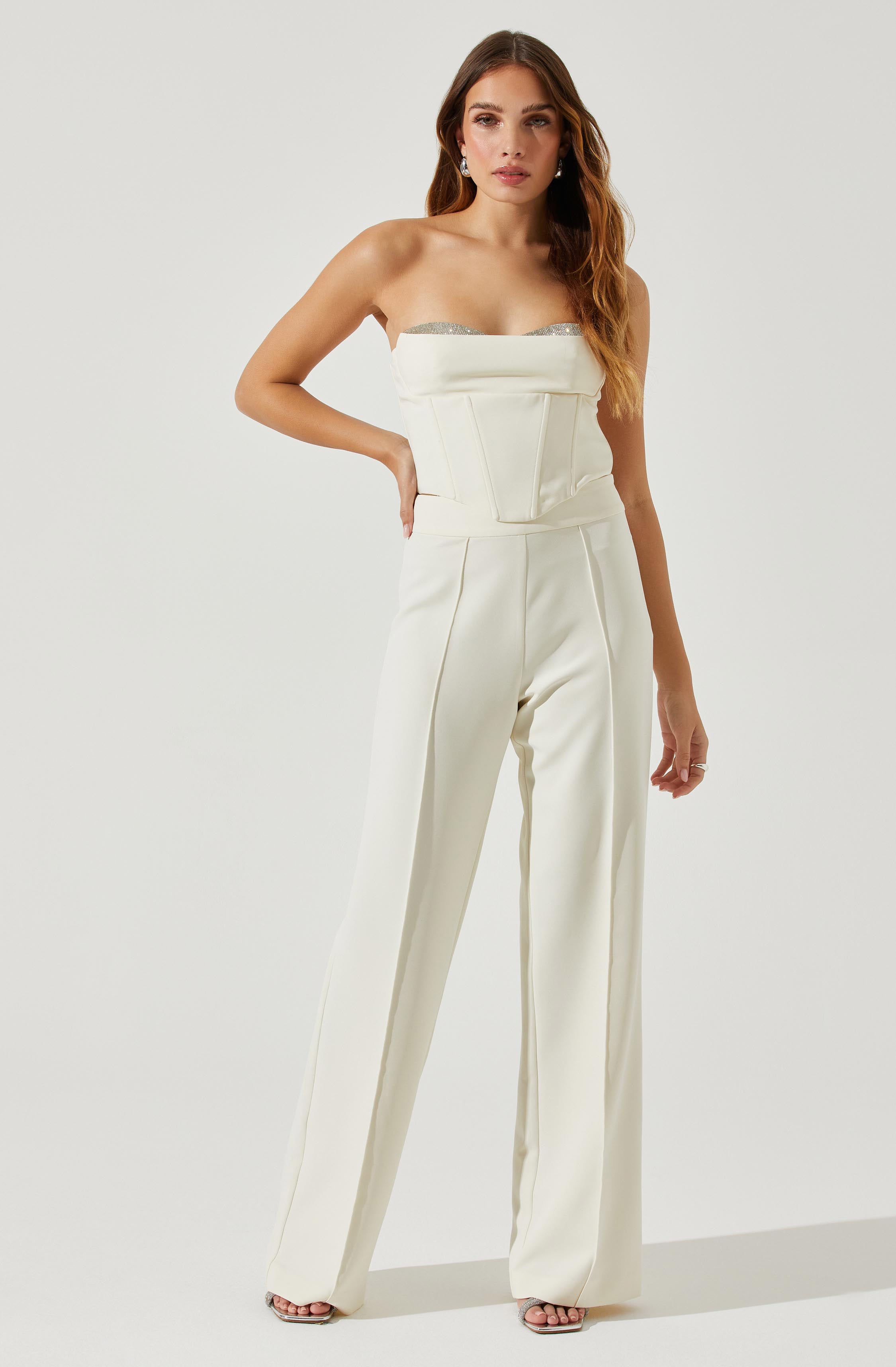 Madison High Waist Pintuck Trouser Pants-Aljck