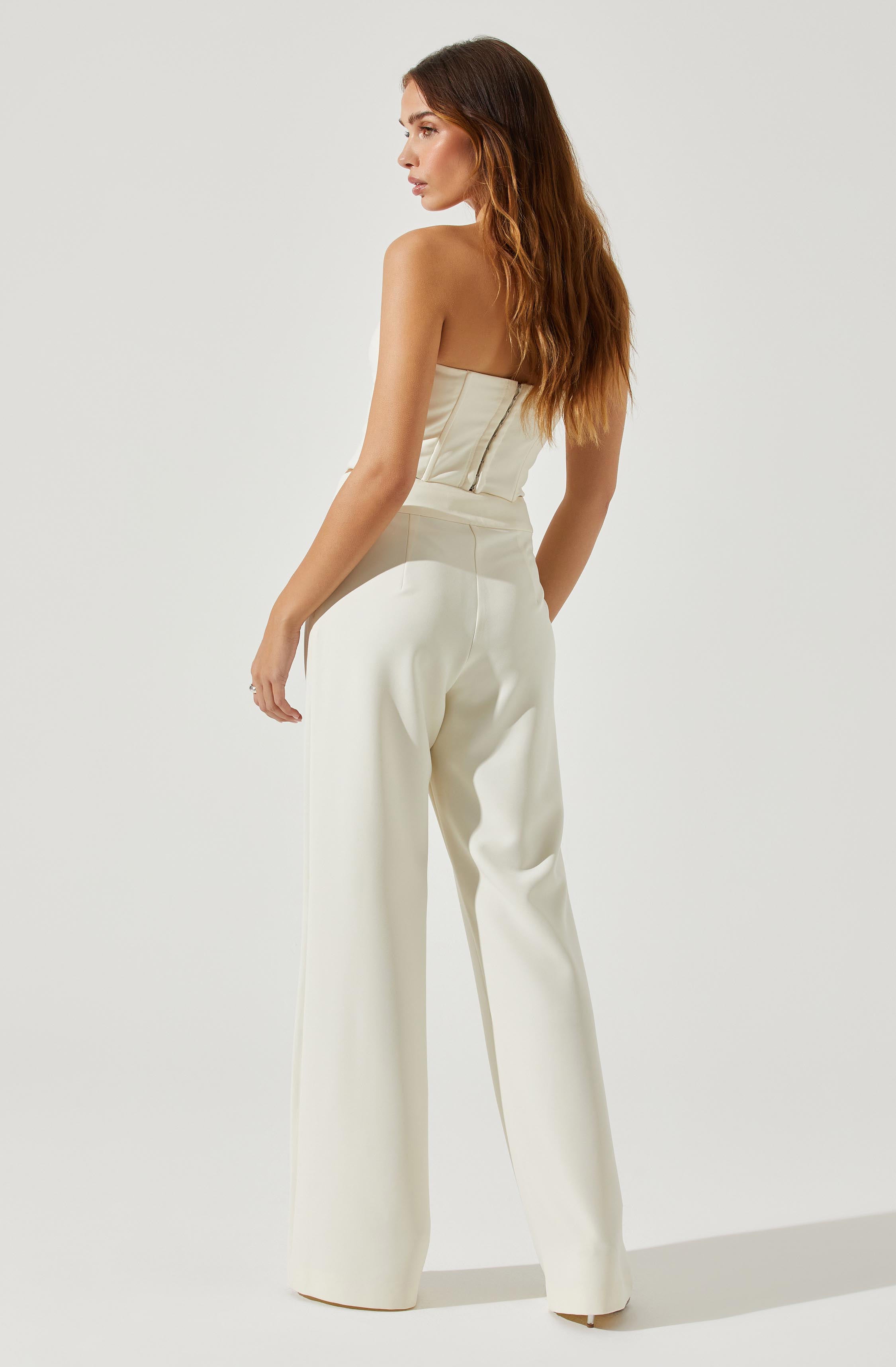 Madison High Waist Pintuck Trouser Pants-Aljck