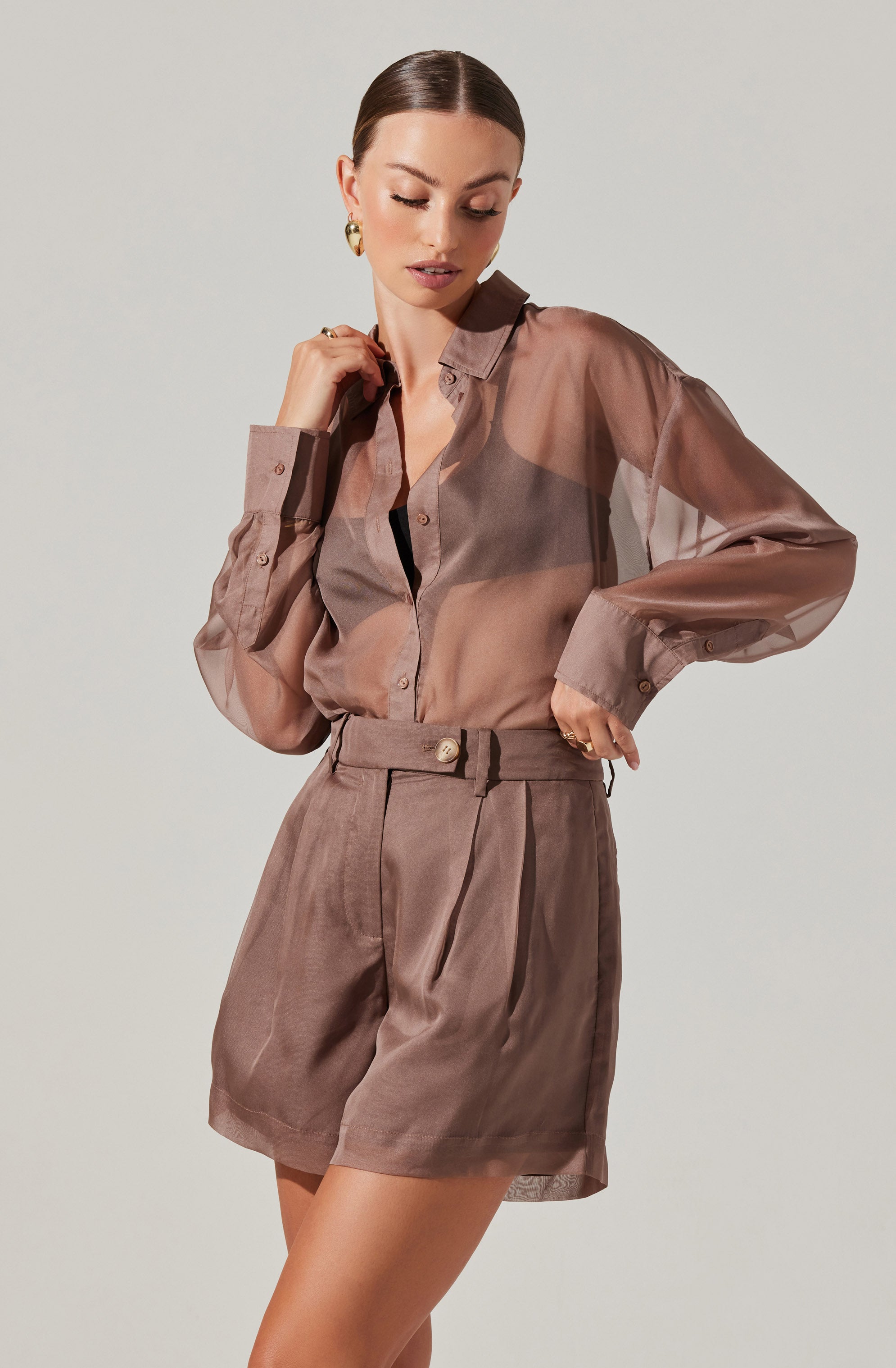 Evie Pleated Shorts-Aljck