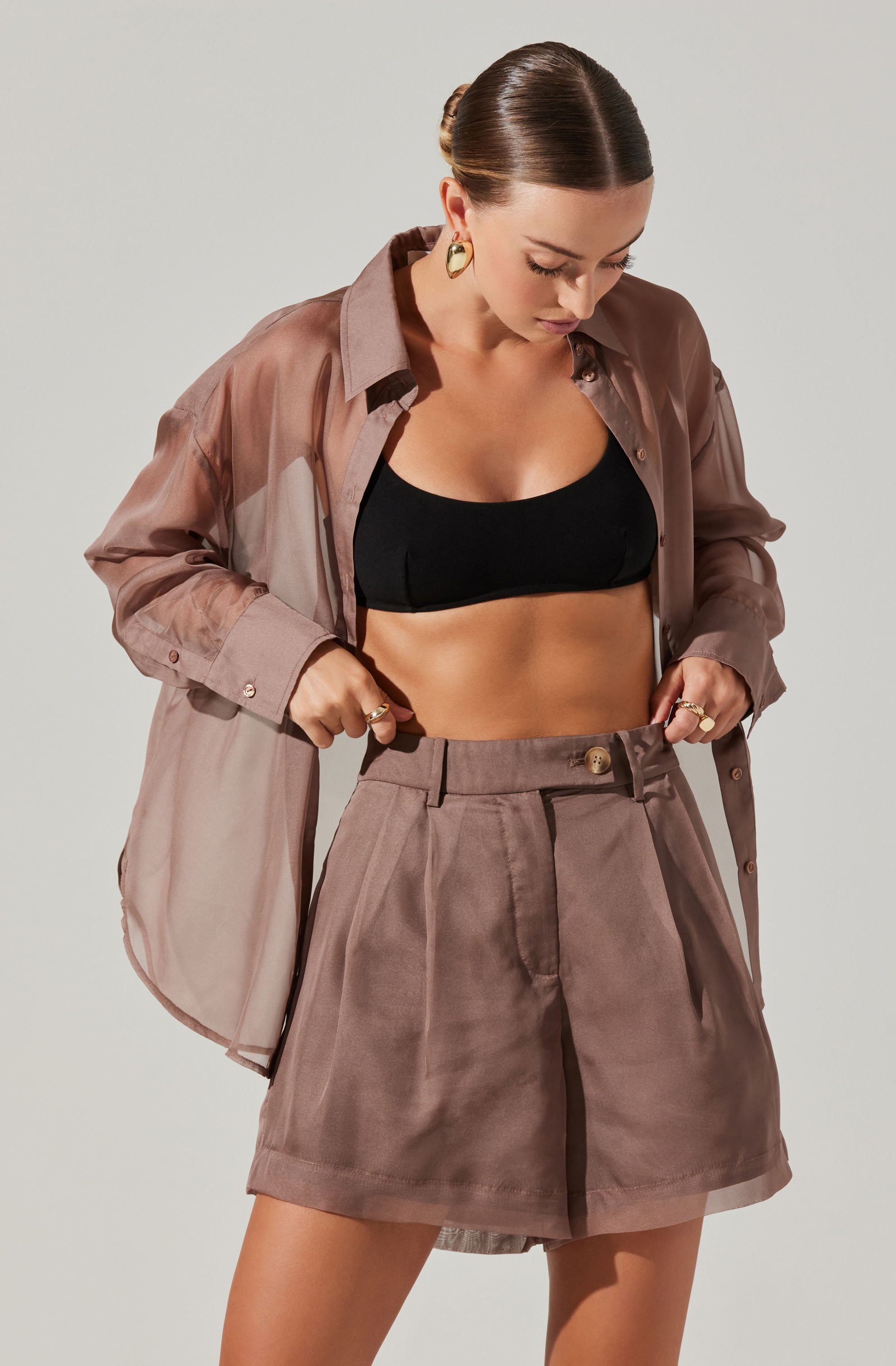 Evie Pleated Shorts-Aljck