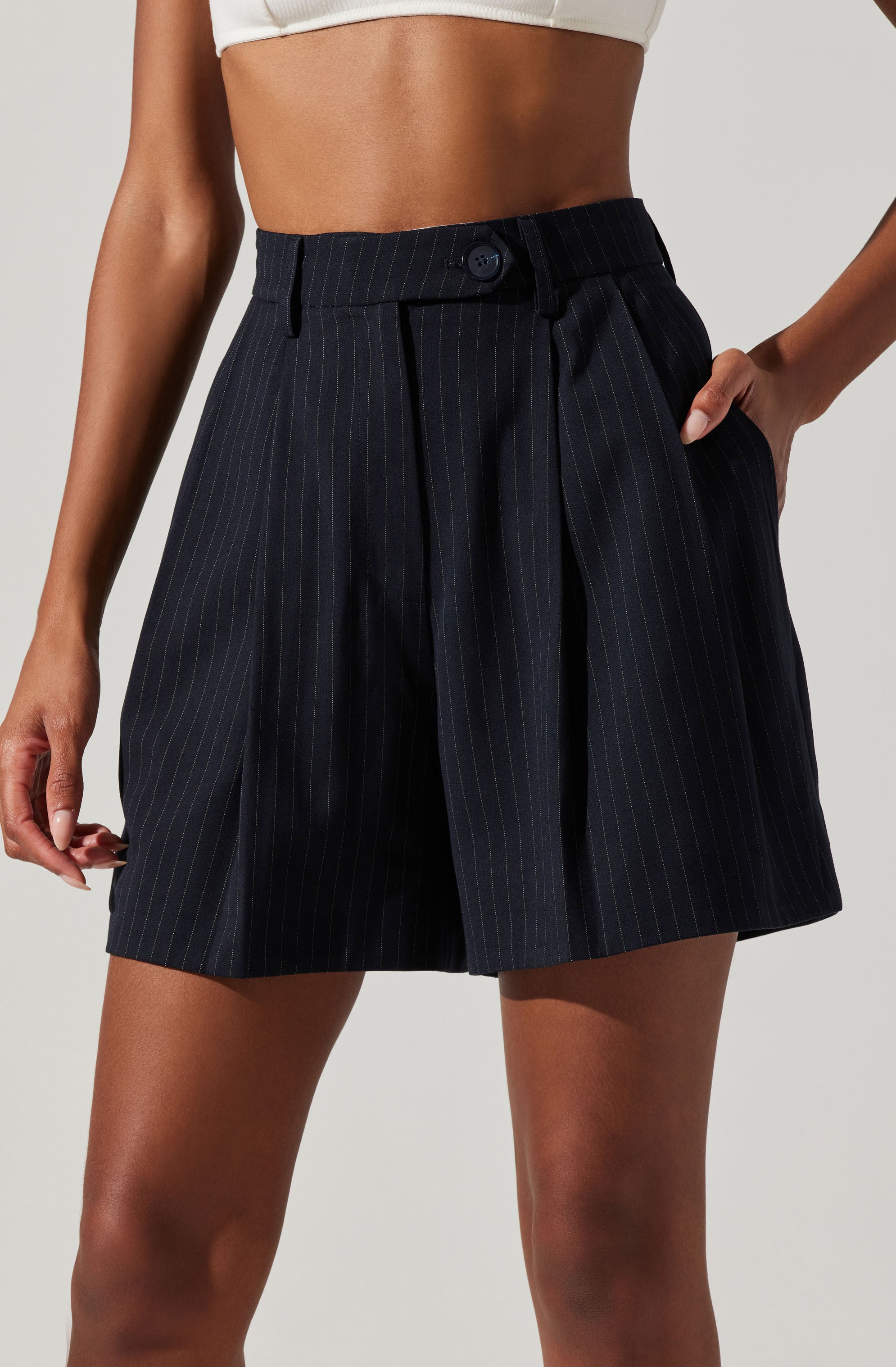 Preston Pinstripe Shorts-Aljck
