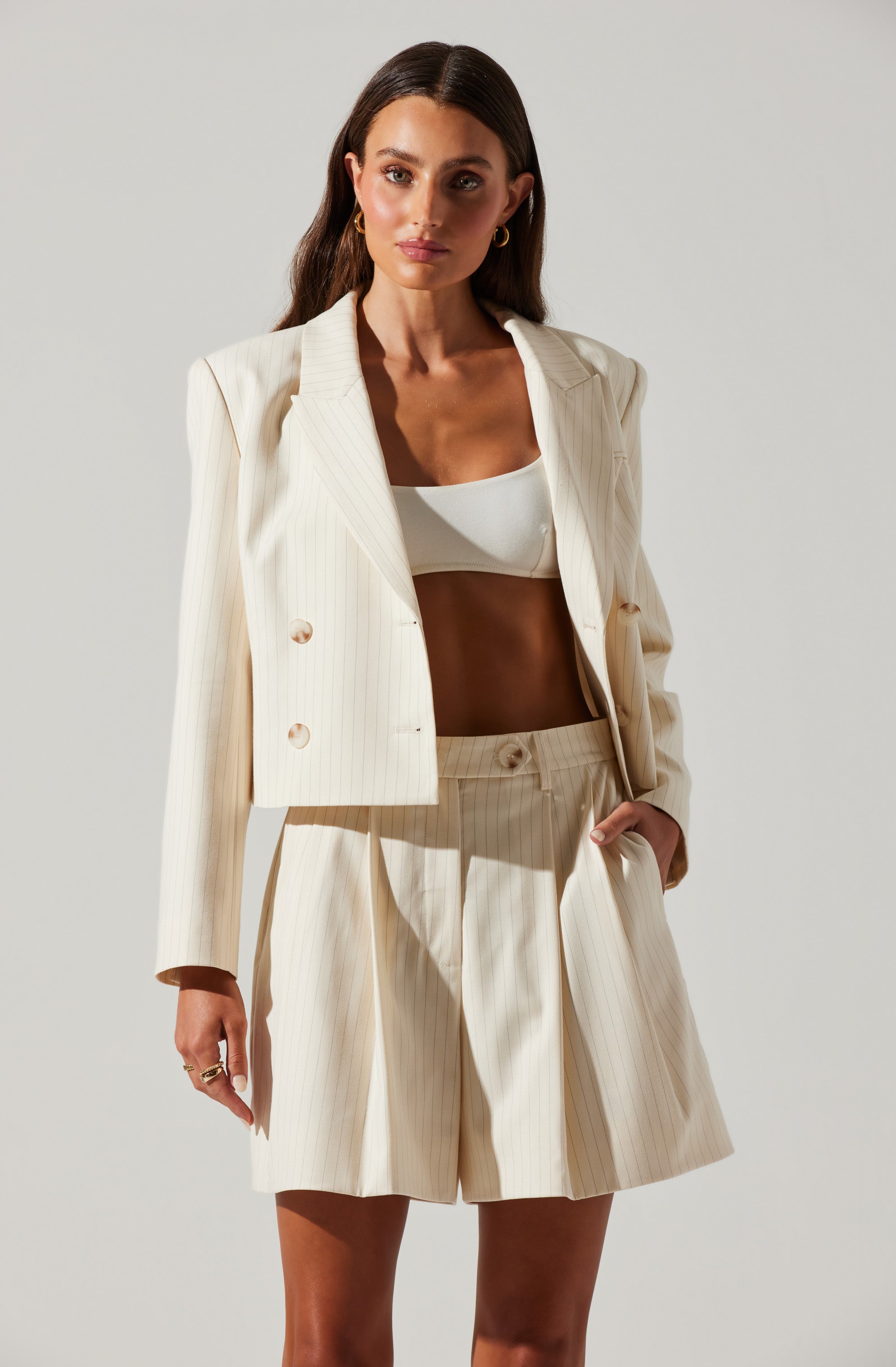 Preston Pinstripe Shorts-Aljck