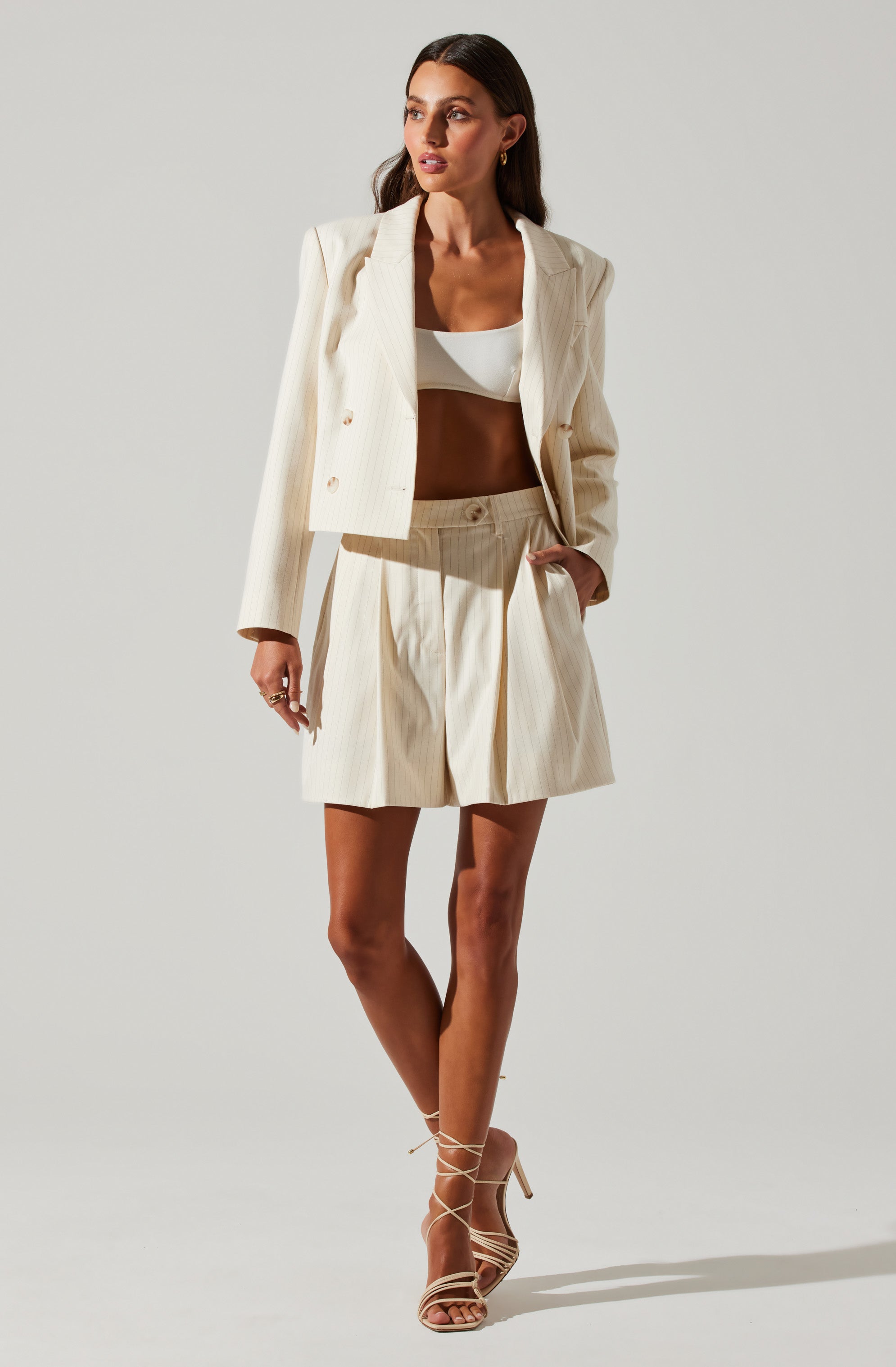 Preston Pinstripe Shorts-Aljck