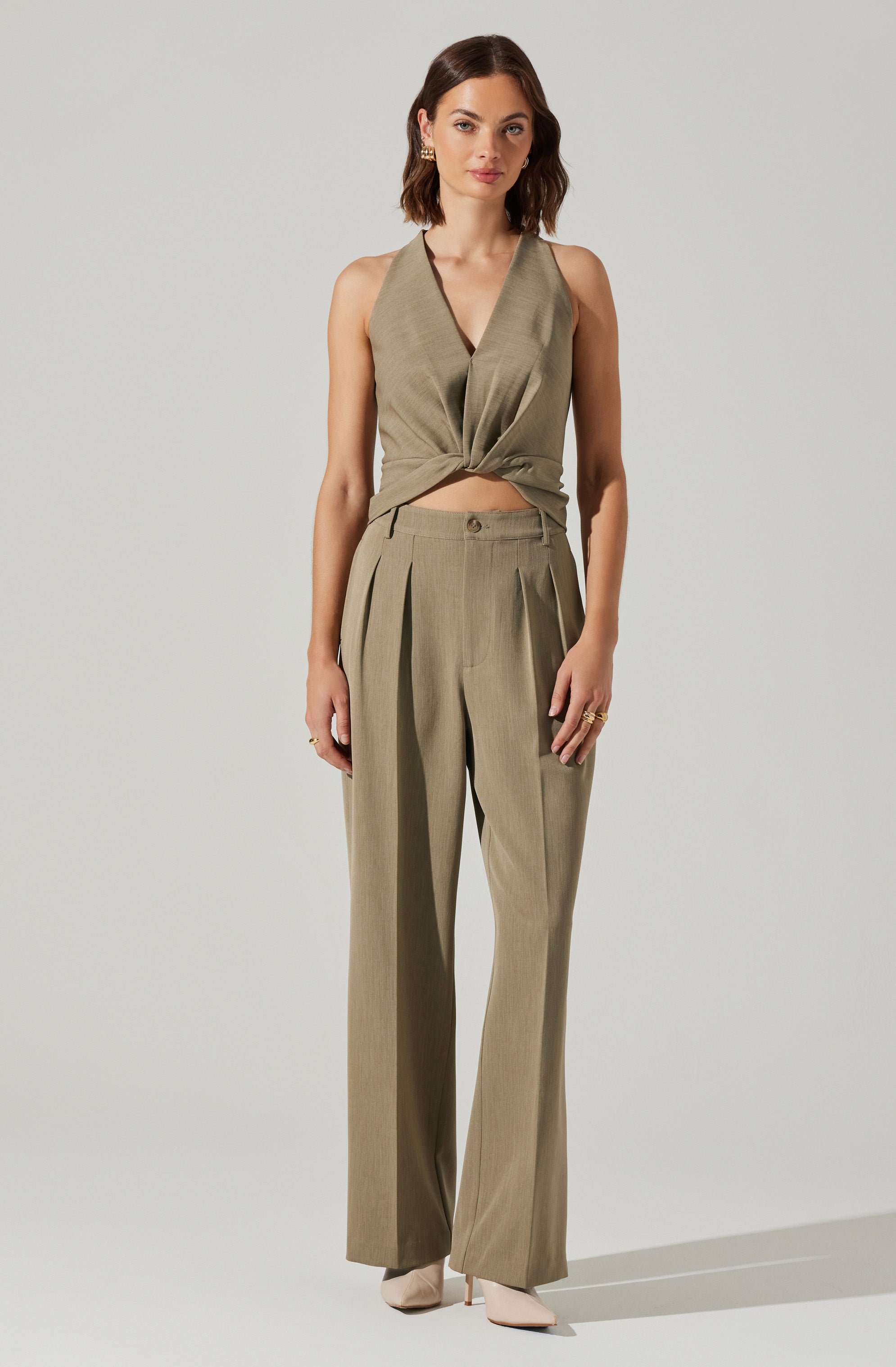 Faria High Waisted Trouser Pants-Aljck