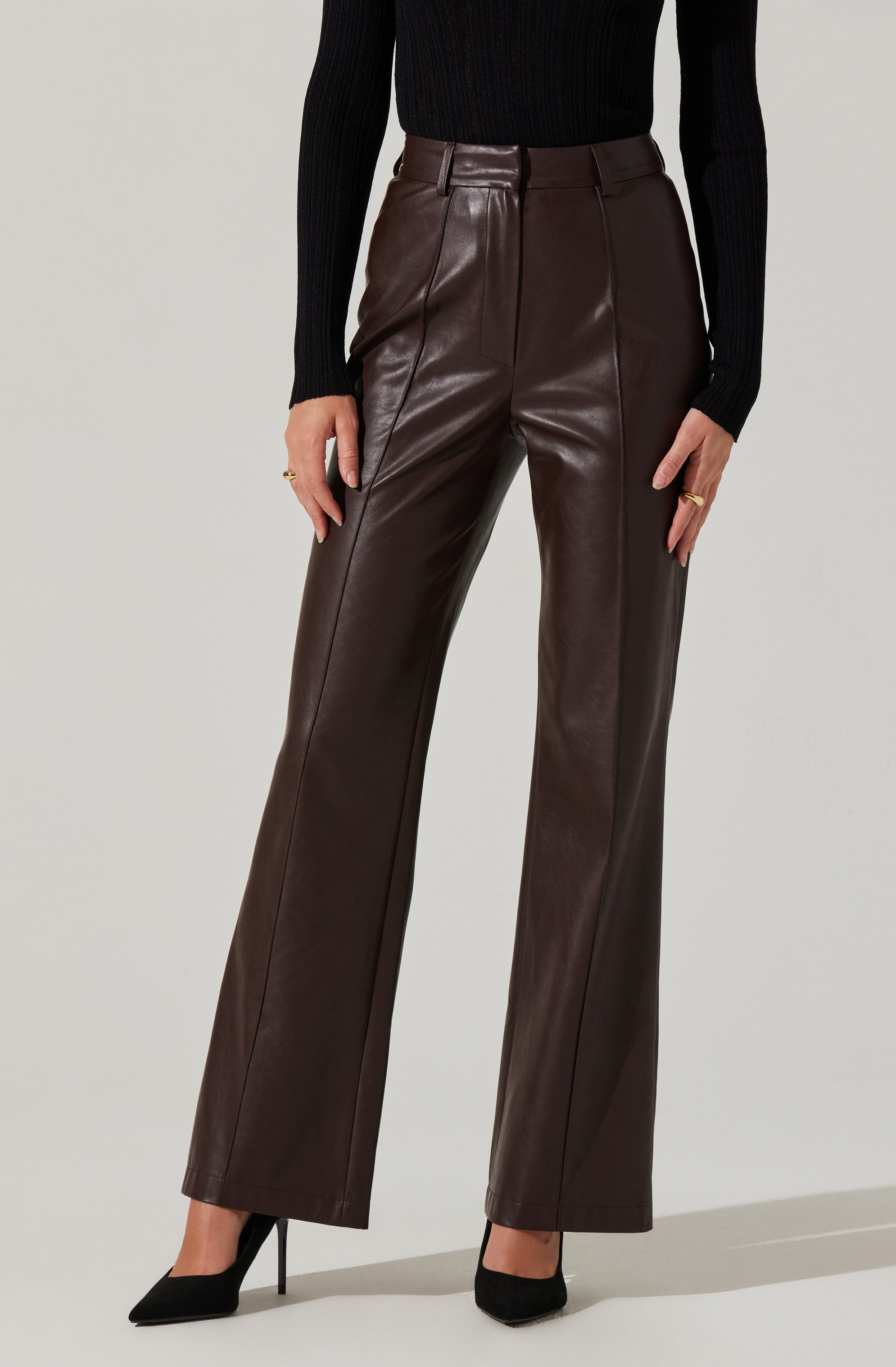 Vance Faux Leather Pants-Aljck