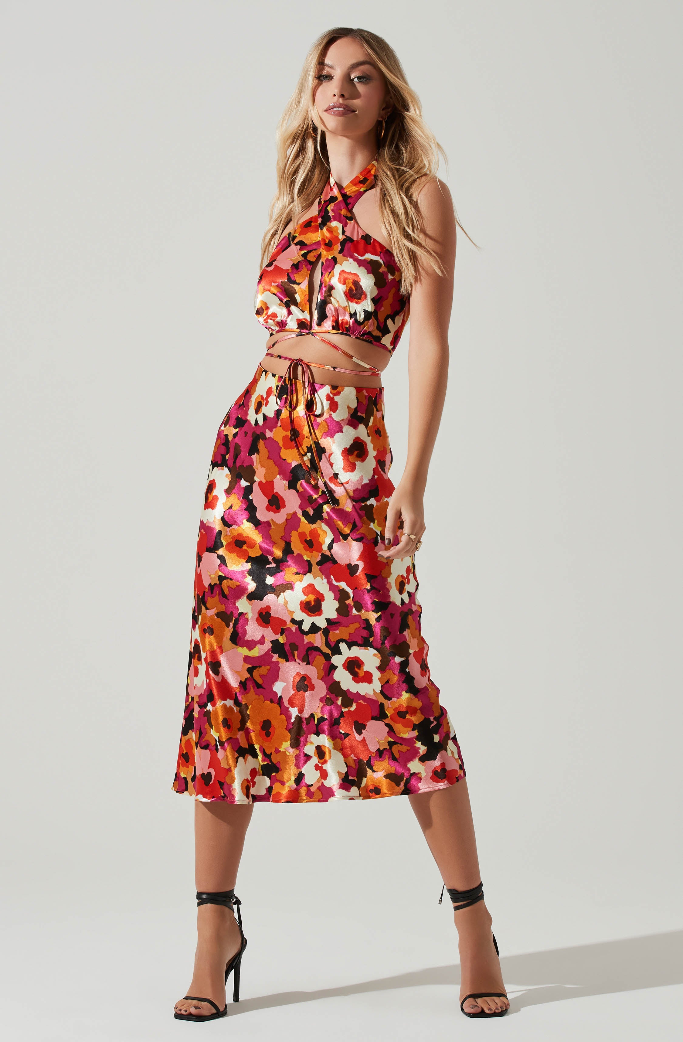 Nava Floral Midi Skirt-Aljck
