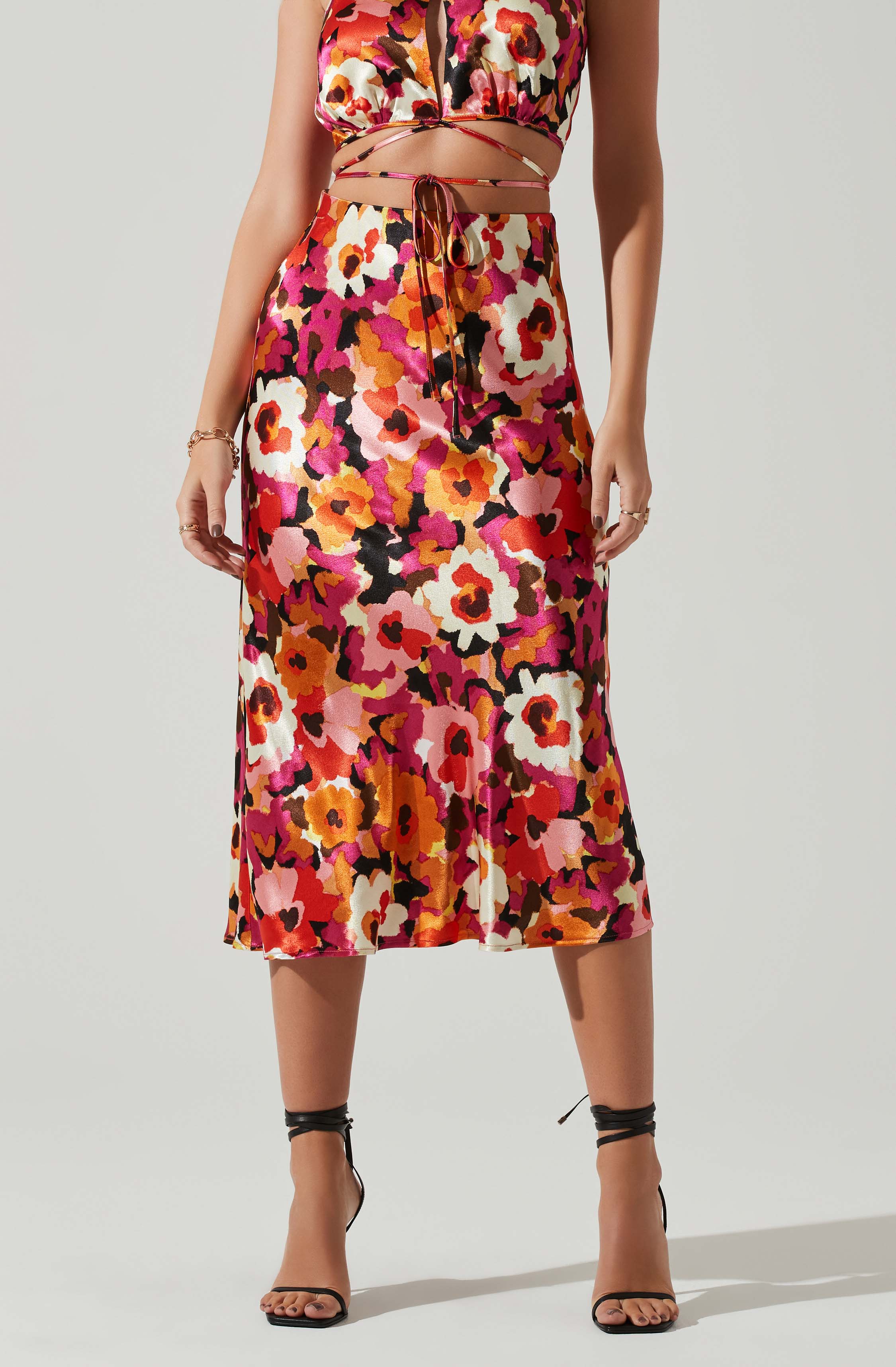 Nava Floral Midi Skirt-Aljck