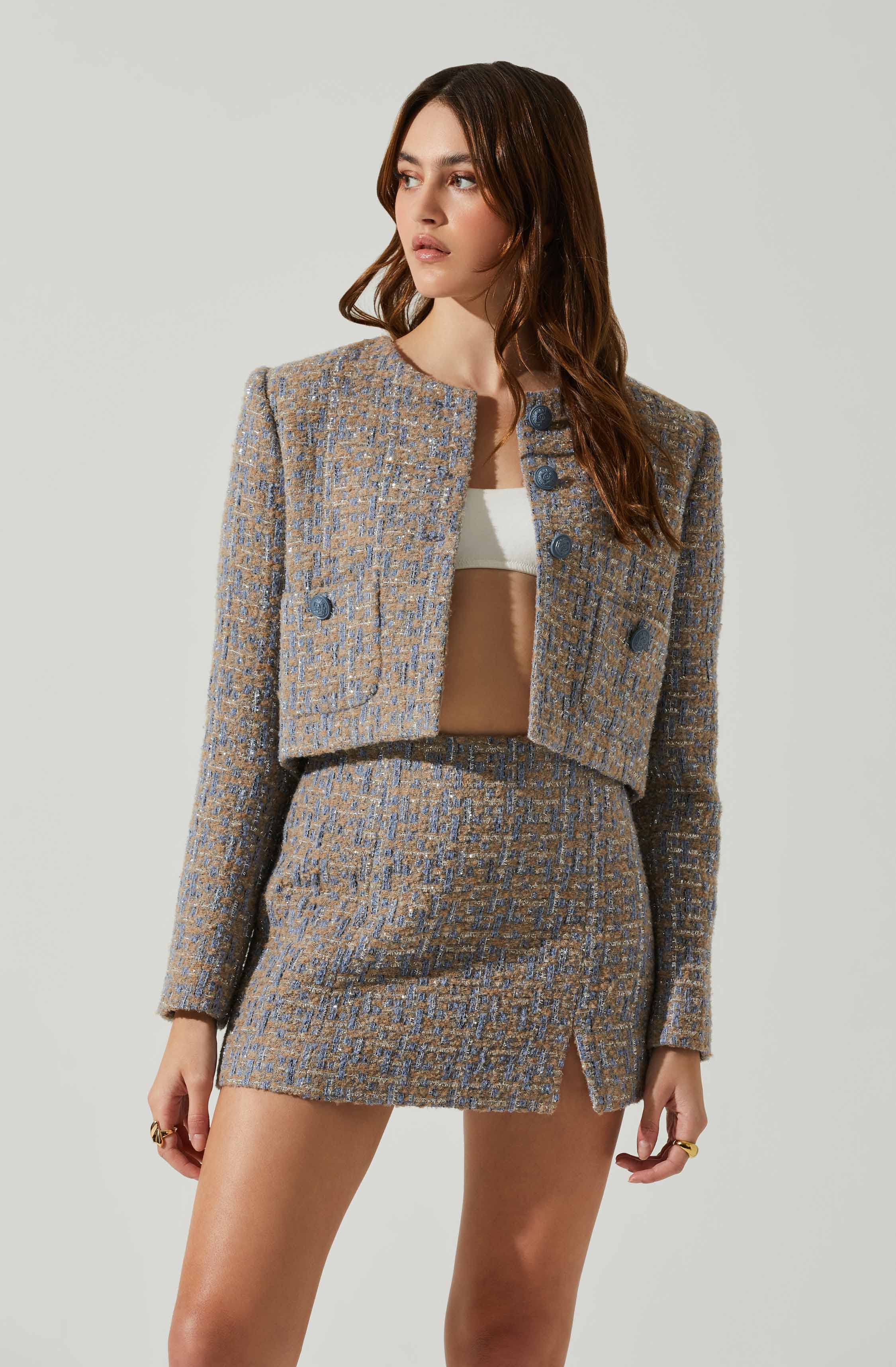 Covina Tweed Mini Skirt-Aljck