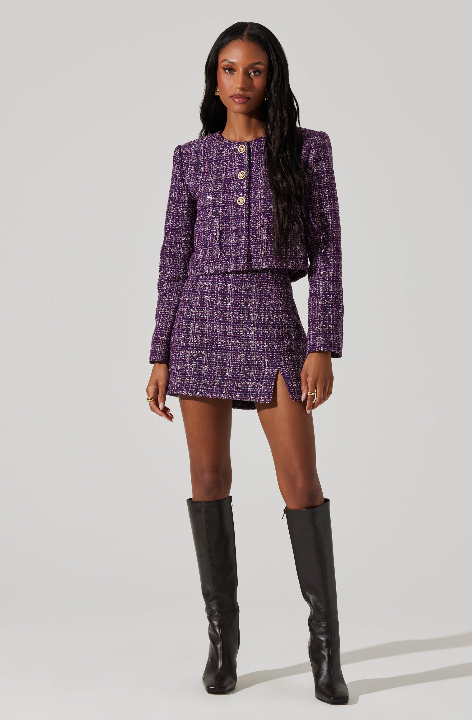 Covina Tweed Mini Skirt-Aljck