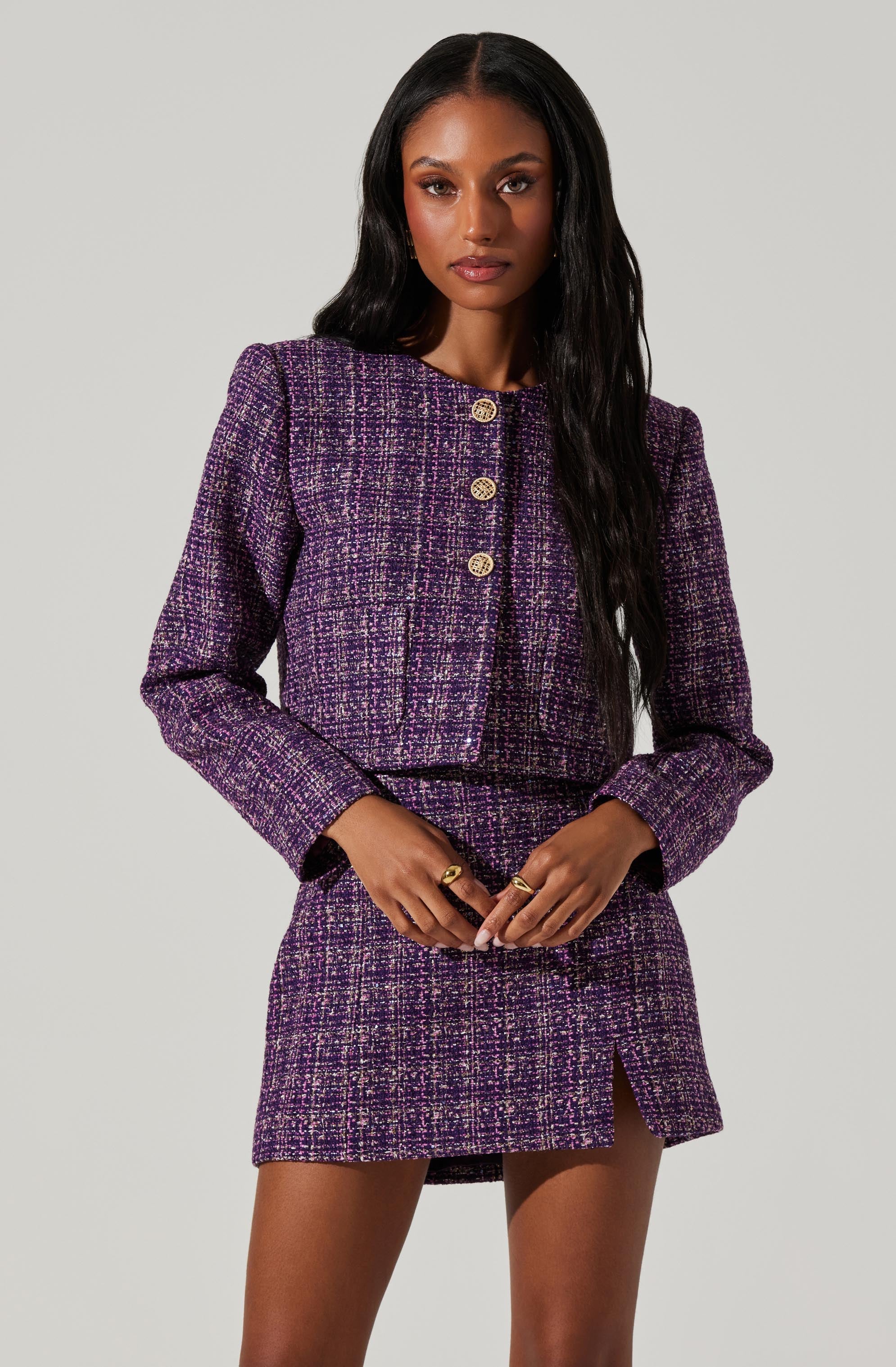 Covina Tweed Mini Skirt-Aljck