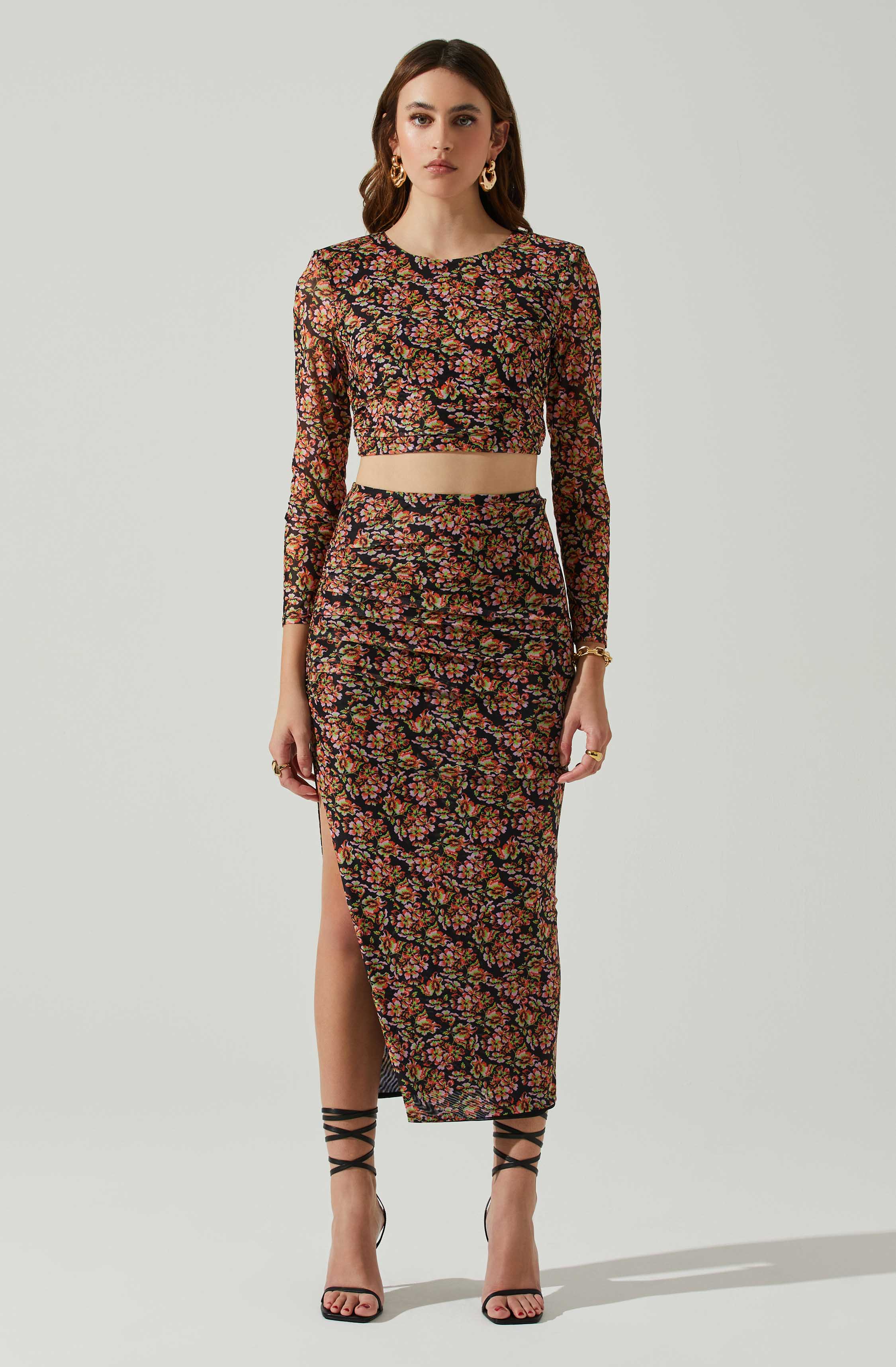 Louisa Floral Midi Skirt-Aljck