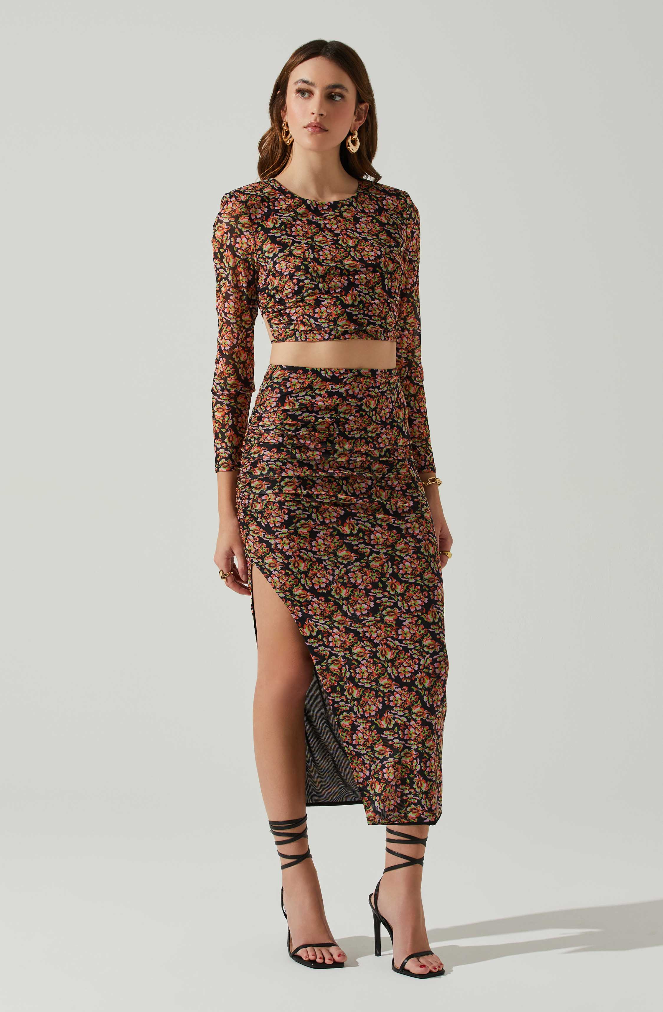 Louisa Floral Midi Skirt-Aljck