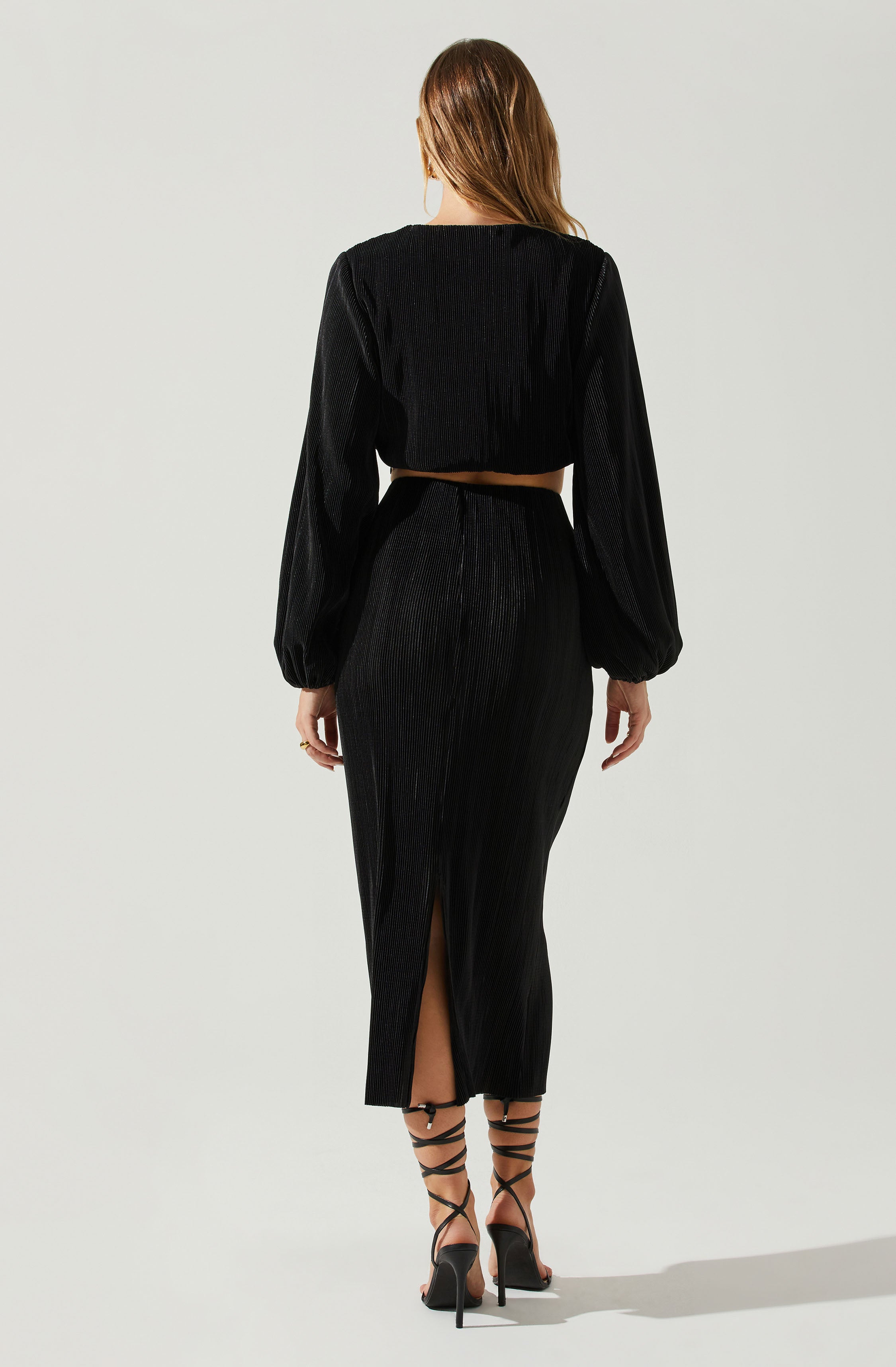 Cataleya Plisse Midi Skirt-Aljck