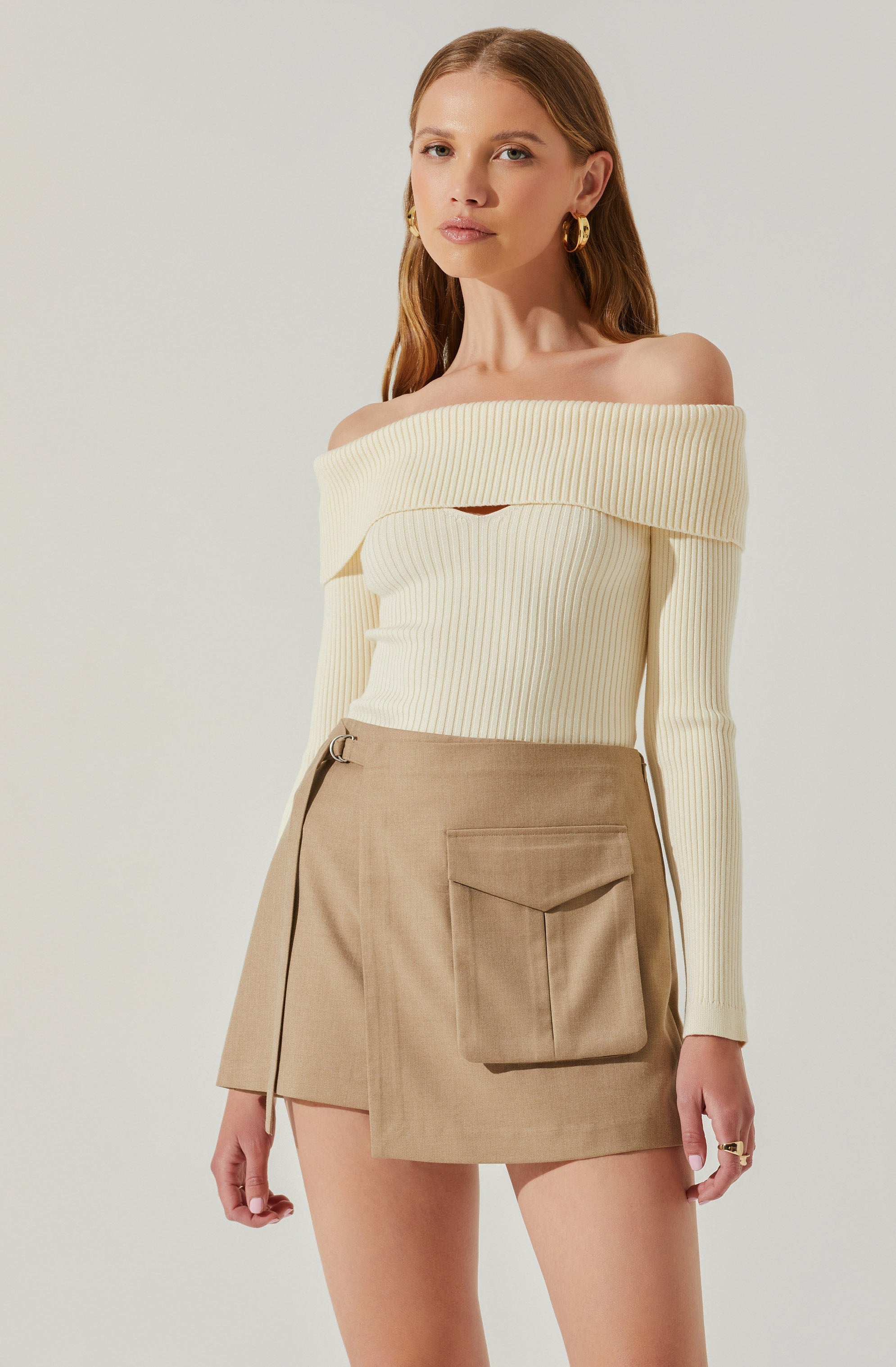 Brylee Foldover Cargo Mini Skirt-Aljck