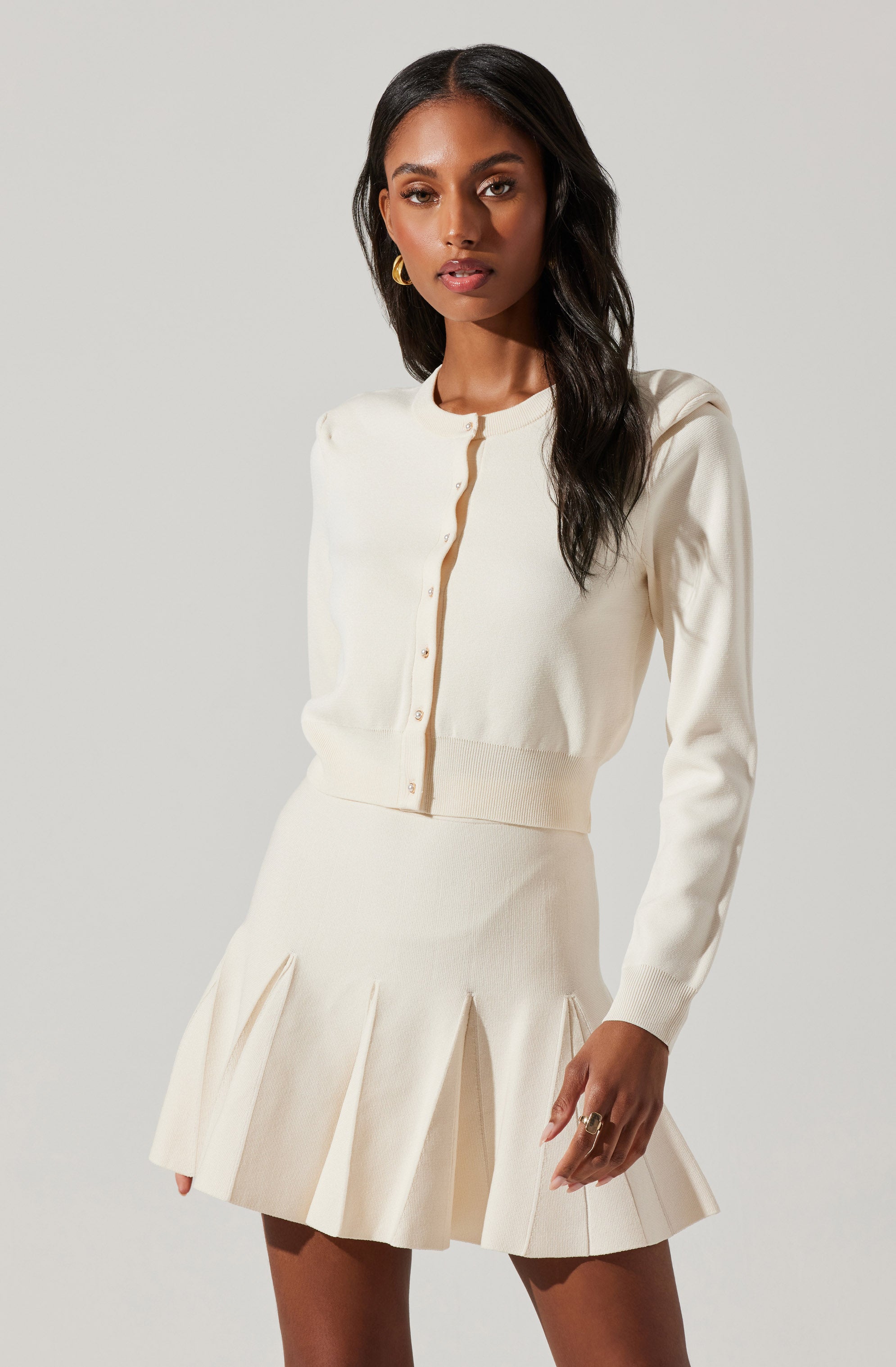 Denisa Pleated Mini Skirt-Aljck