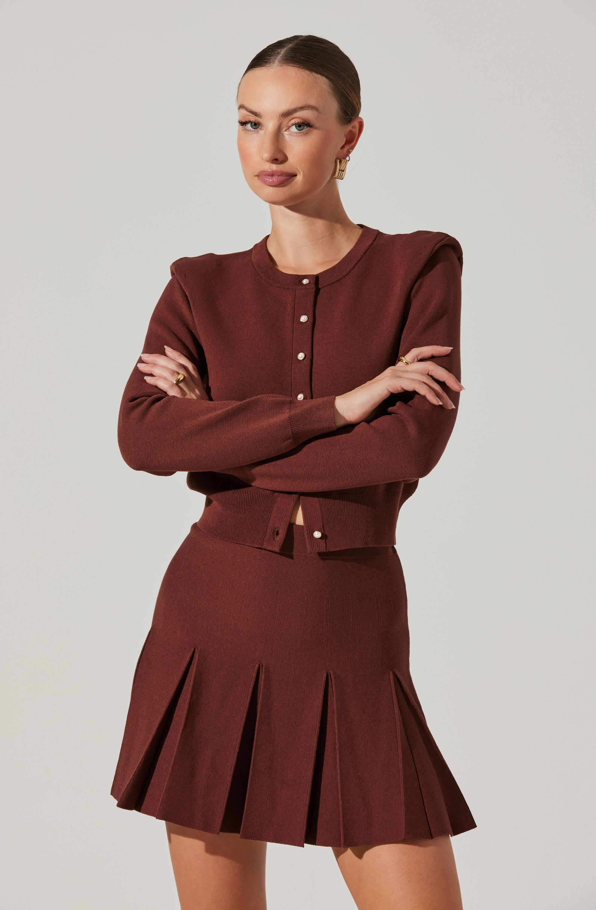 Denisa Pleated Mini Skirt-Aljck