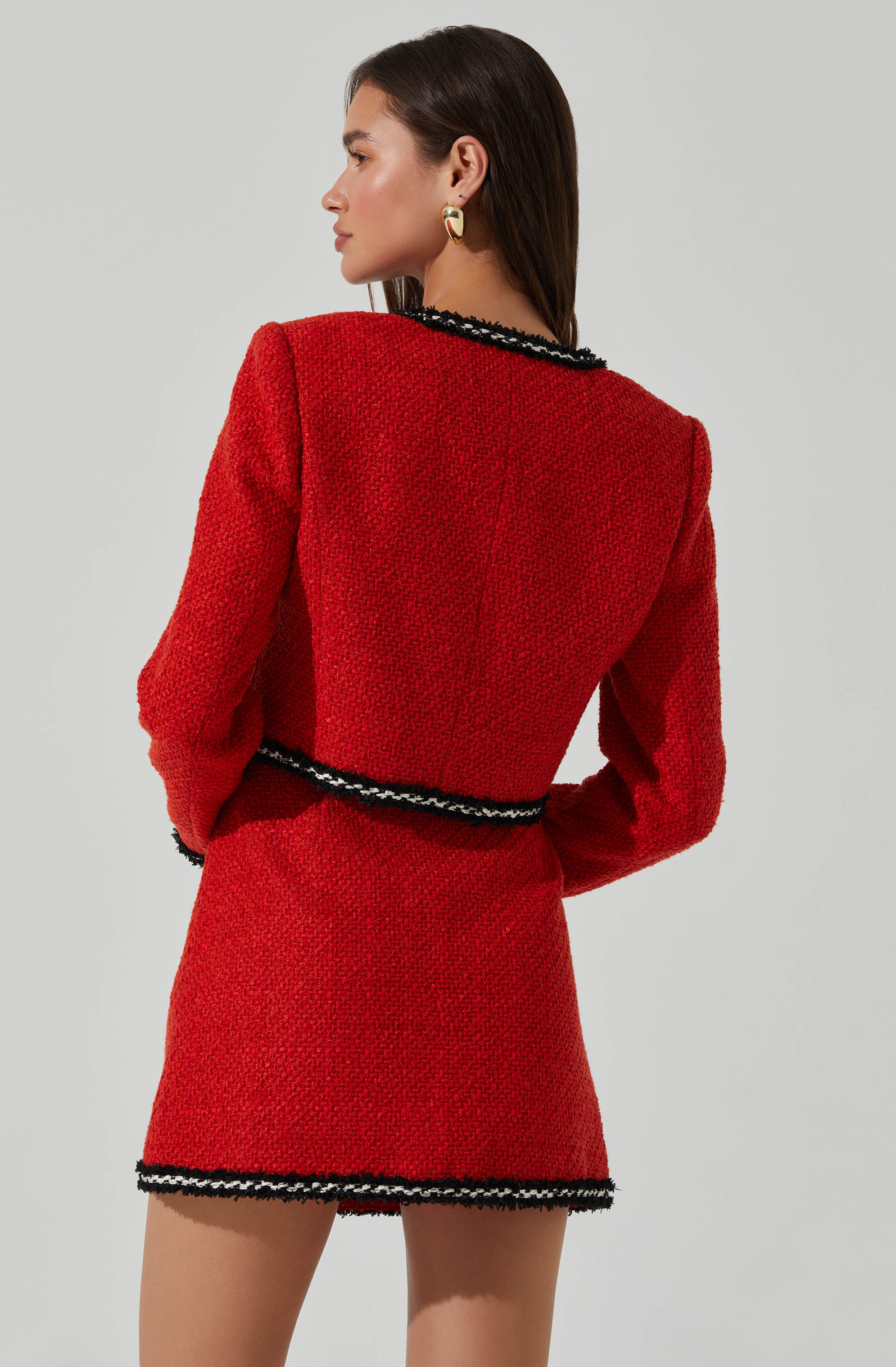 Mavey Tweed Mini Skirt-Aljck