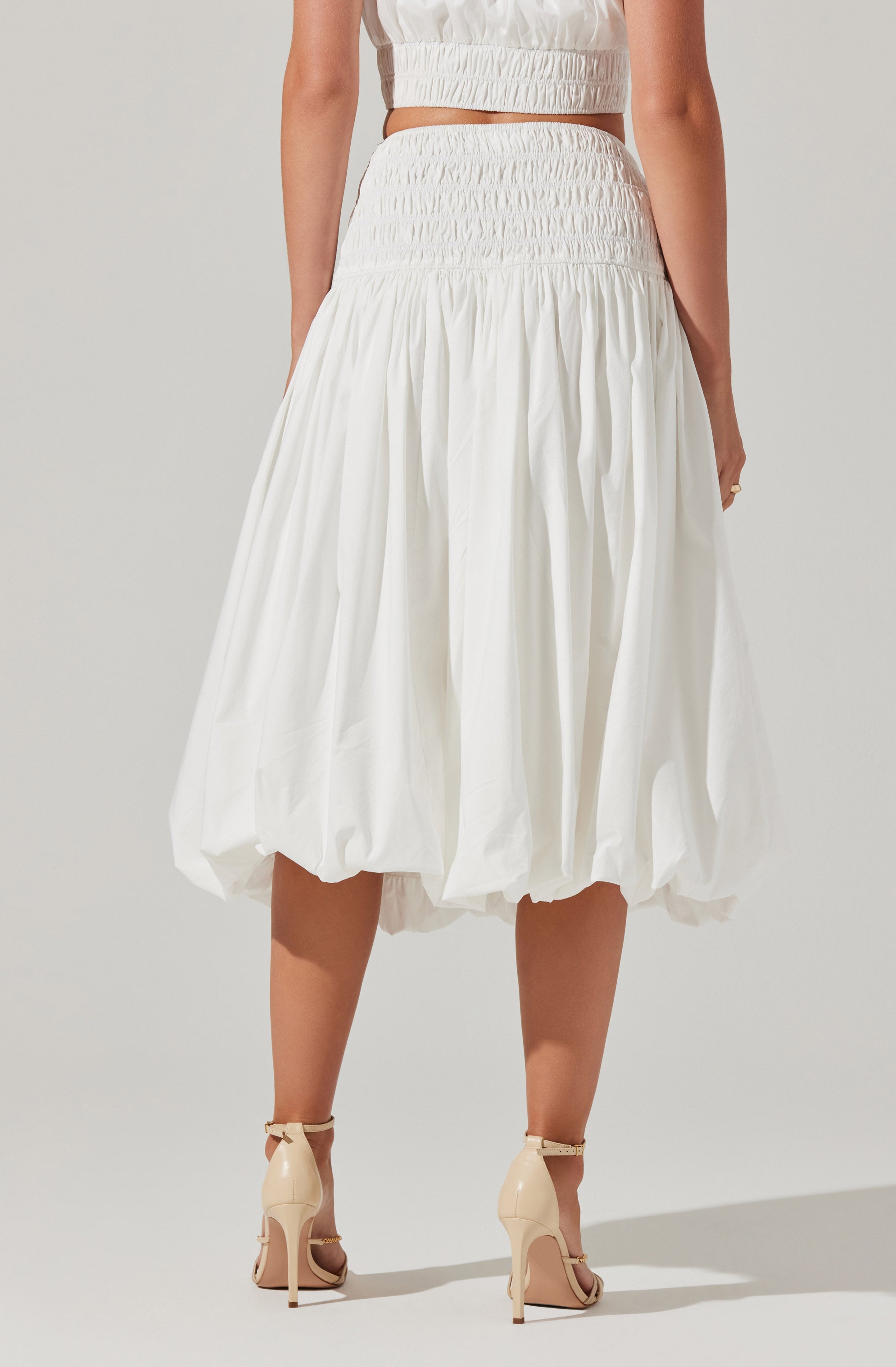 Alani Bubble Hem Midi Skirt-Aljck
