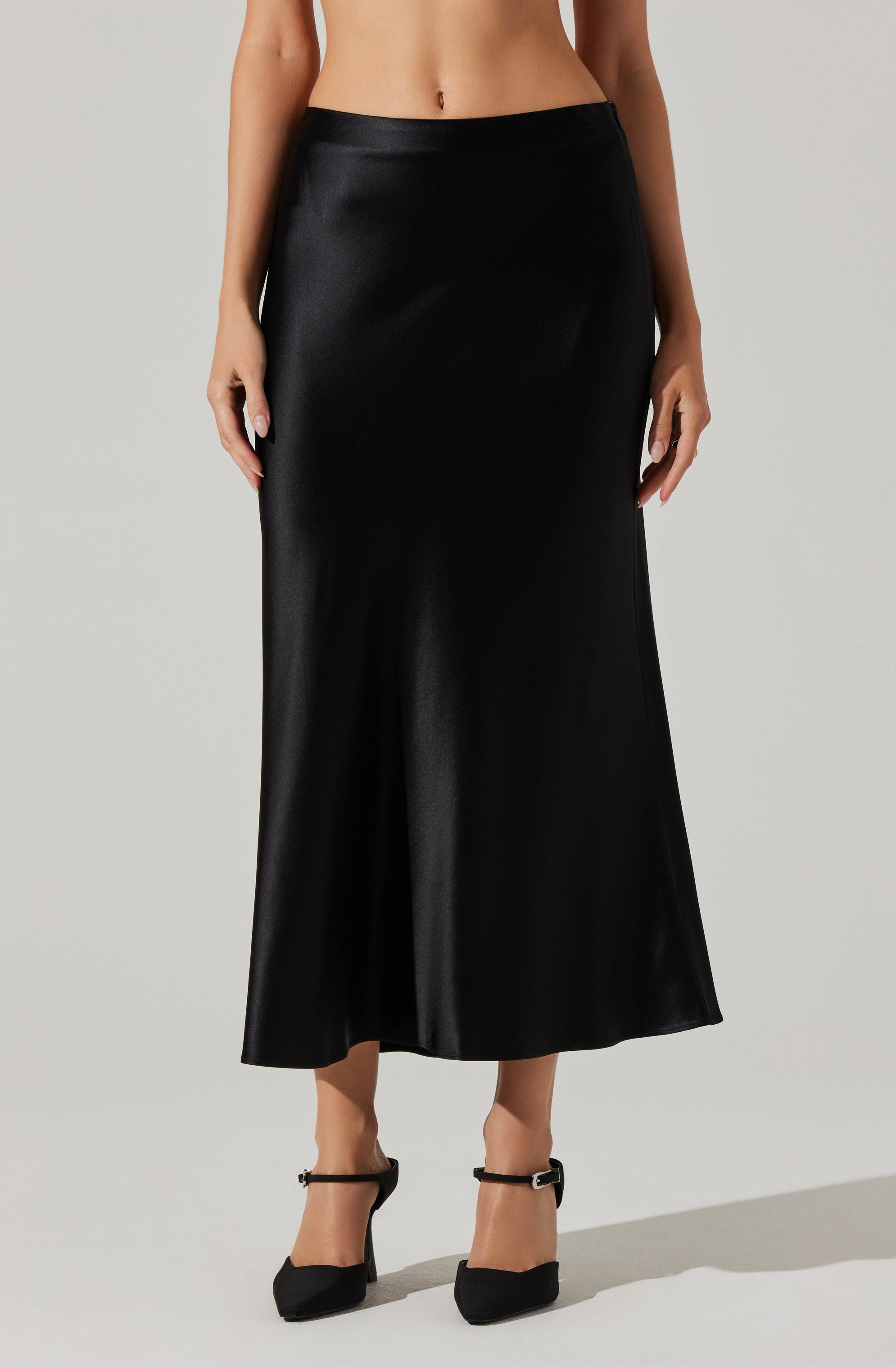 Windey Satin Maxi Skirt-Aljck