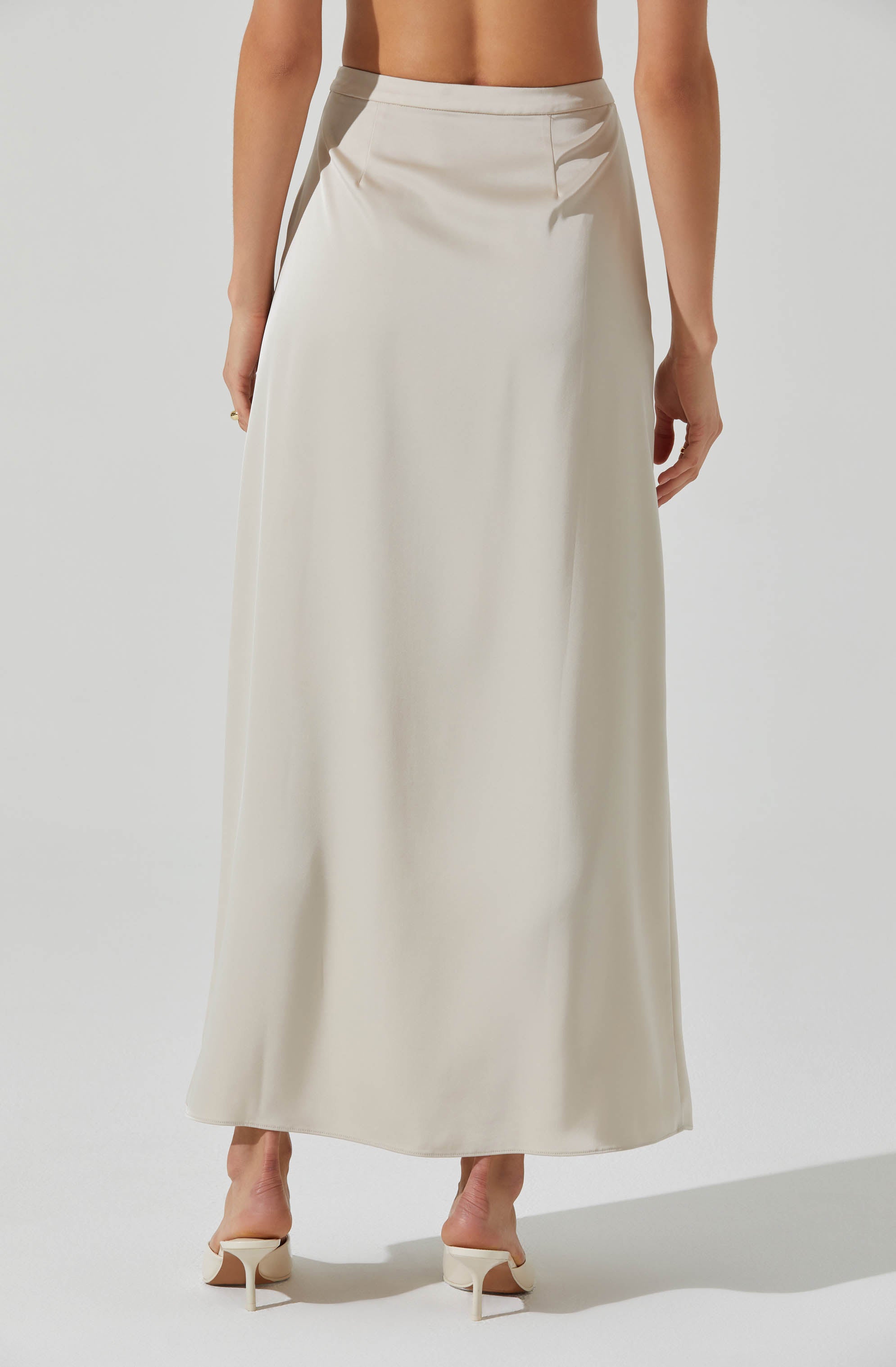 Vitella Satin Maxi Skirt-Aljck