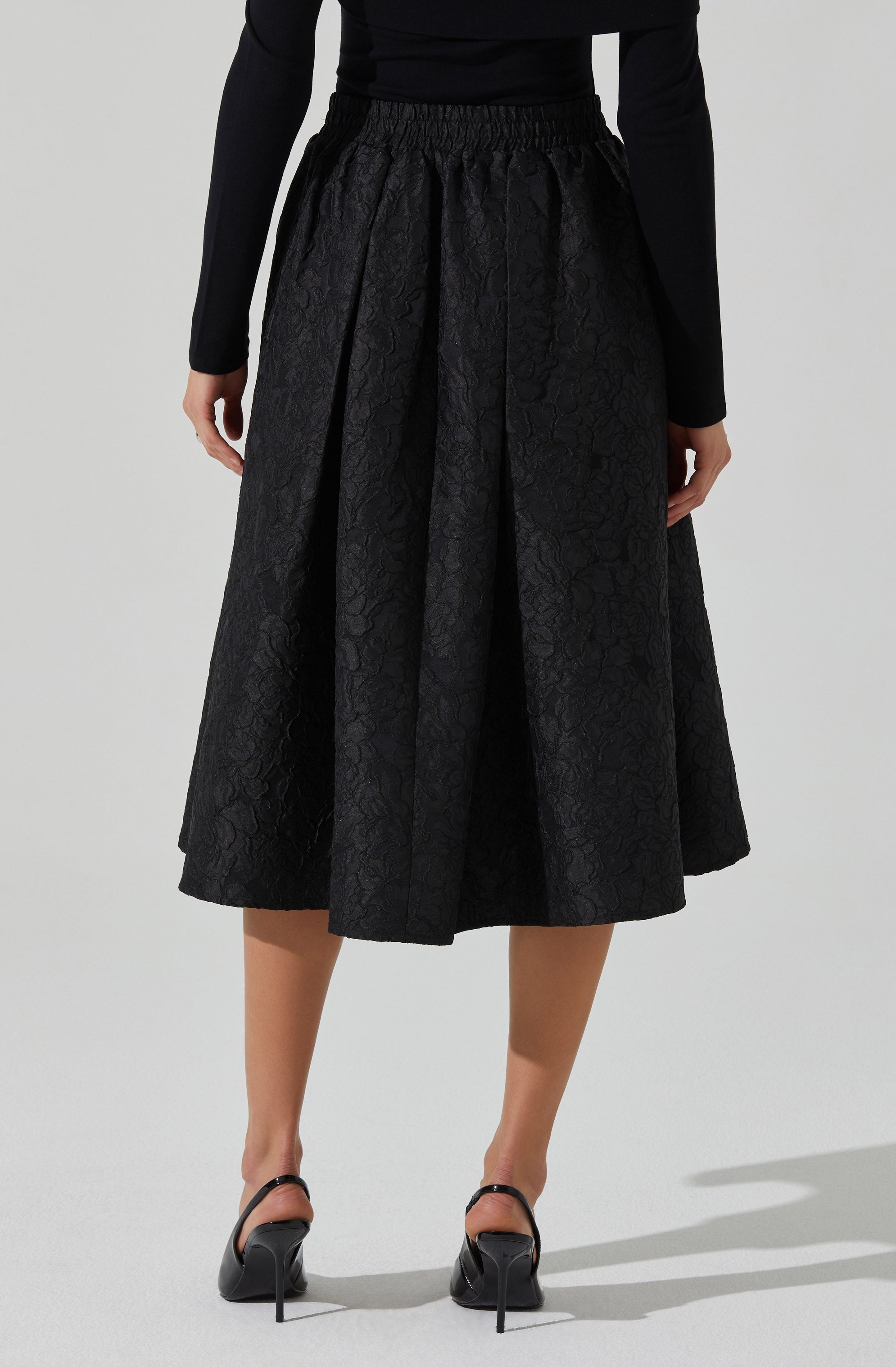 Andolina Jacquard Midi Skirt-Aljck