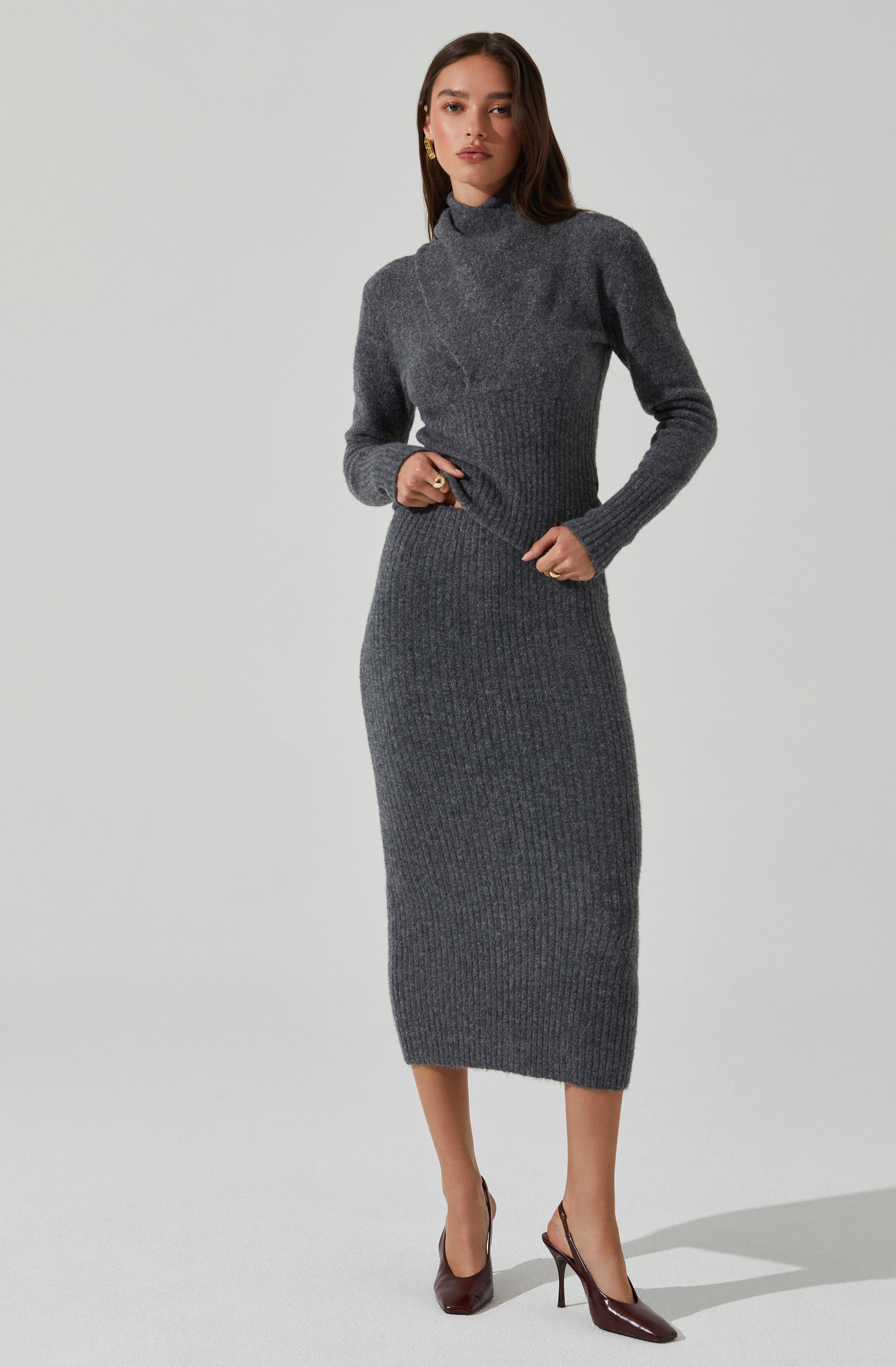 Neve Ribbed Sweater Midi Skirt-Aljck