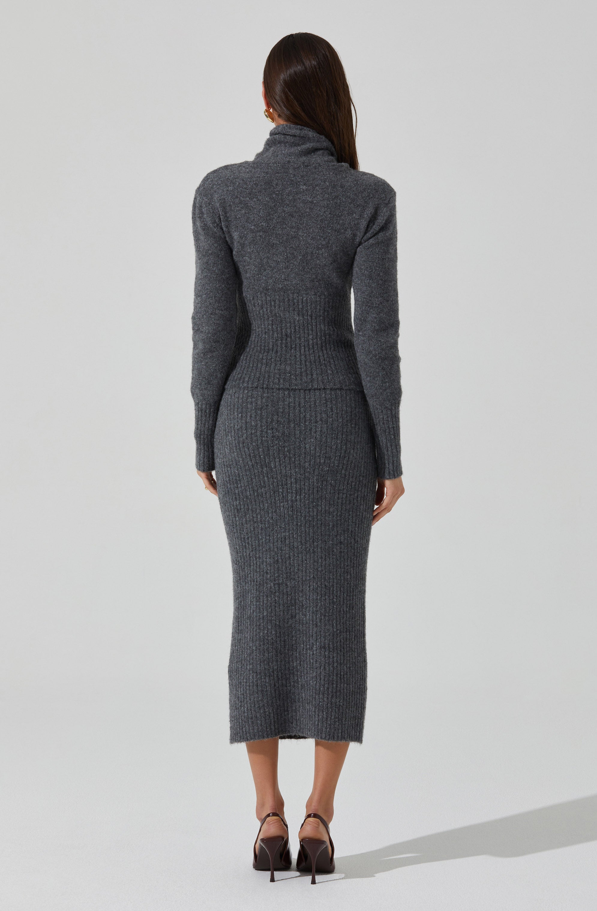 Neve Ribbed Sweater Midi Skirt-Aljck