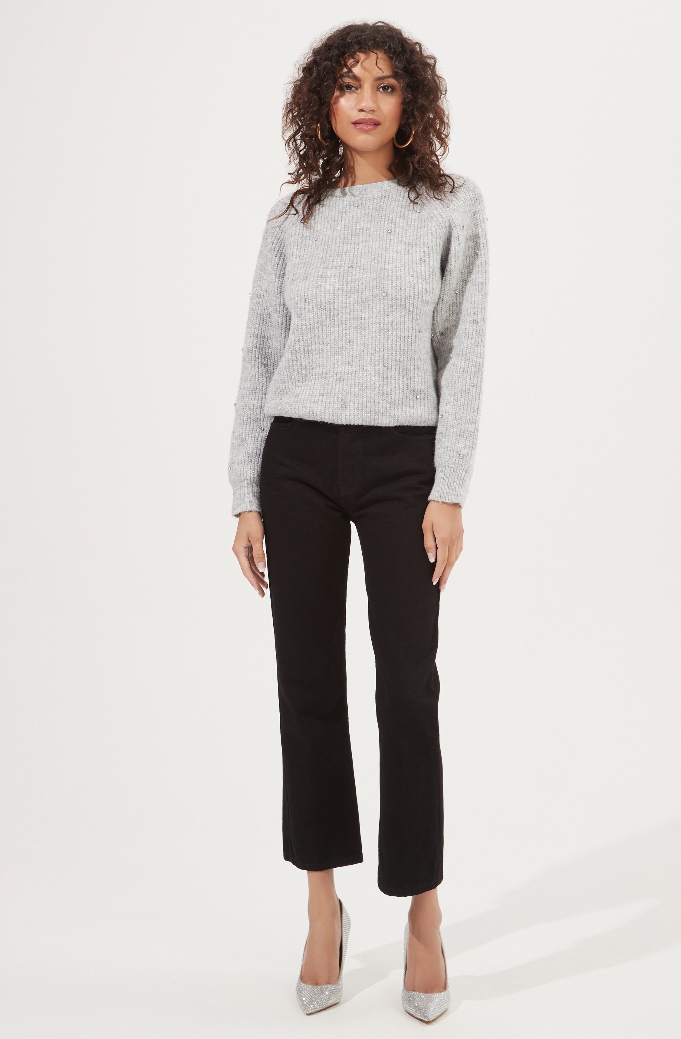 Serena Open Back Rhinestone Embellished Sweater-Aljck