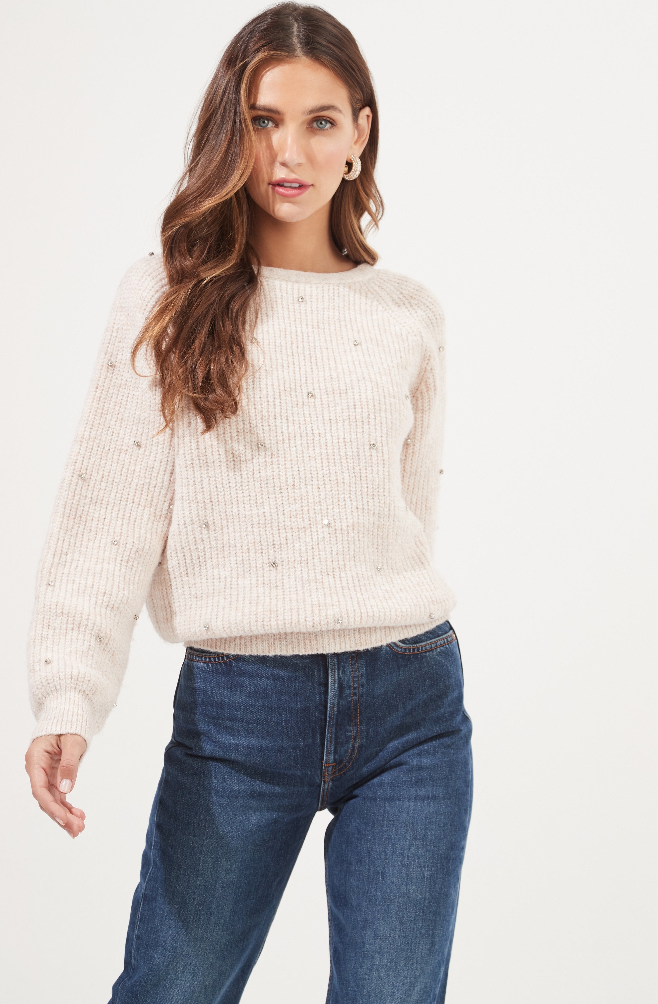 Serena Open Back Rhinestone Embellished Sweater-Aljck