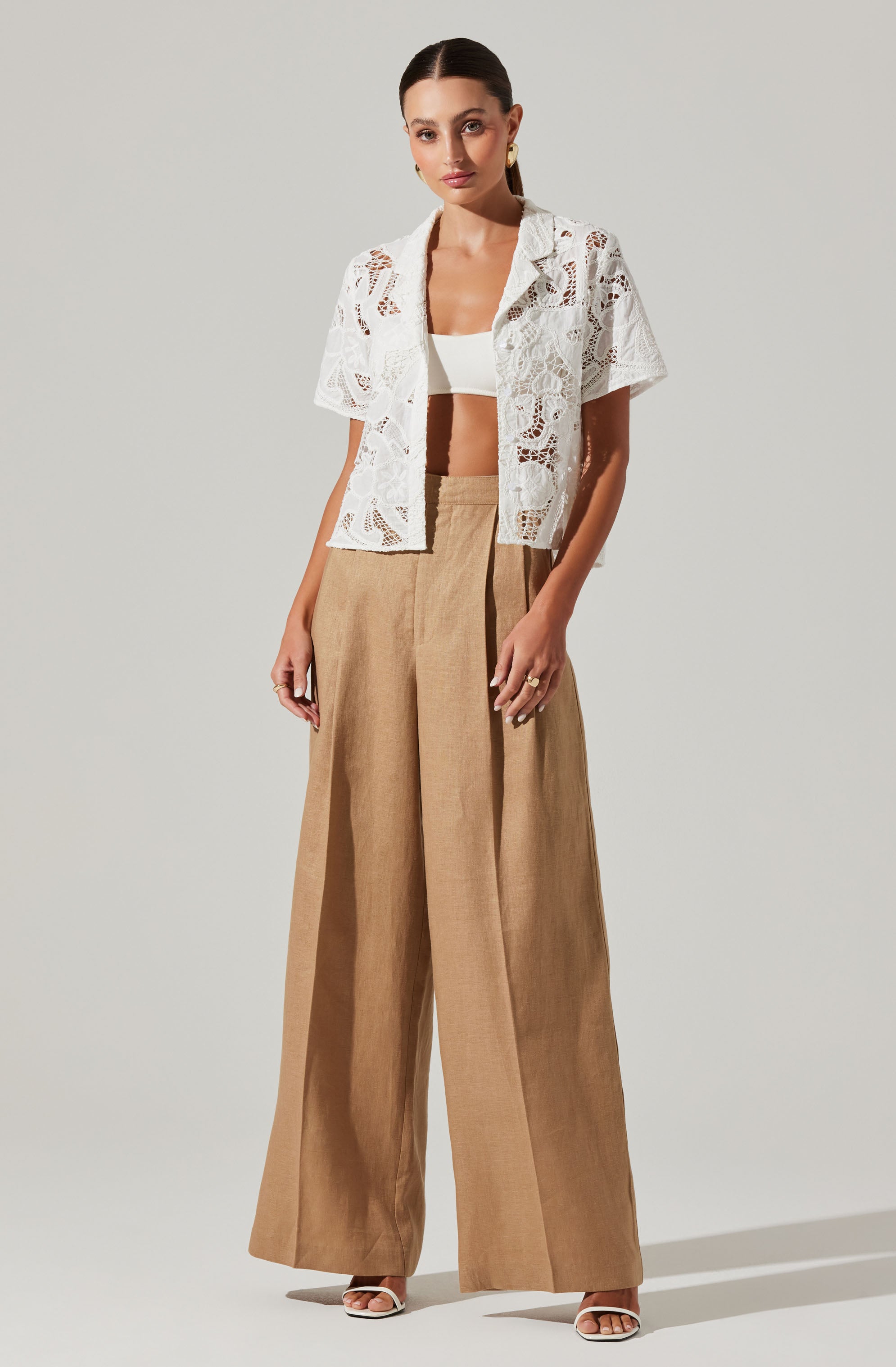 Tourist Lace Short Sleeve Top-Aljck