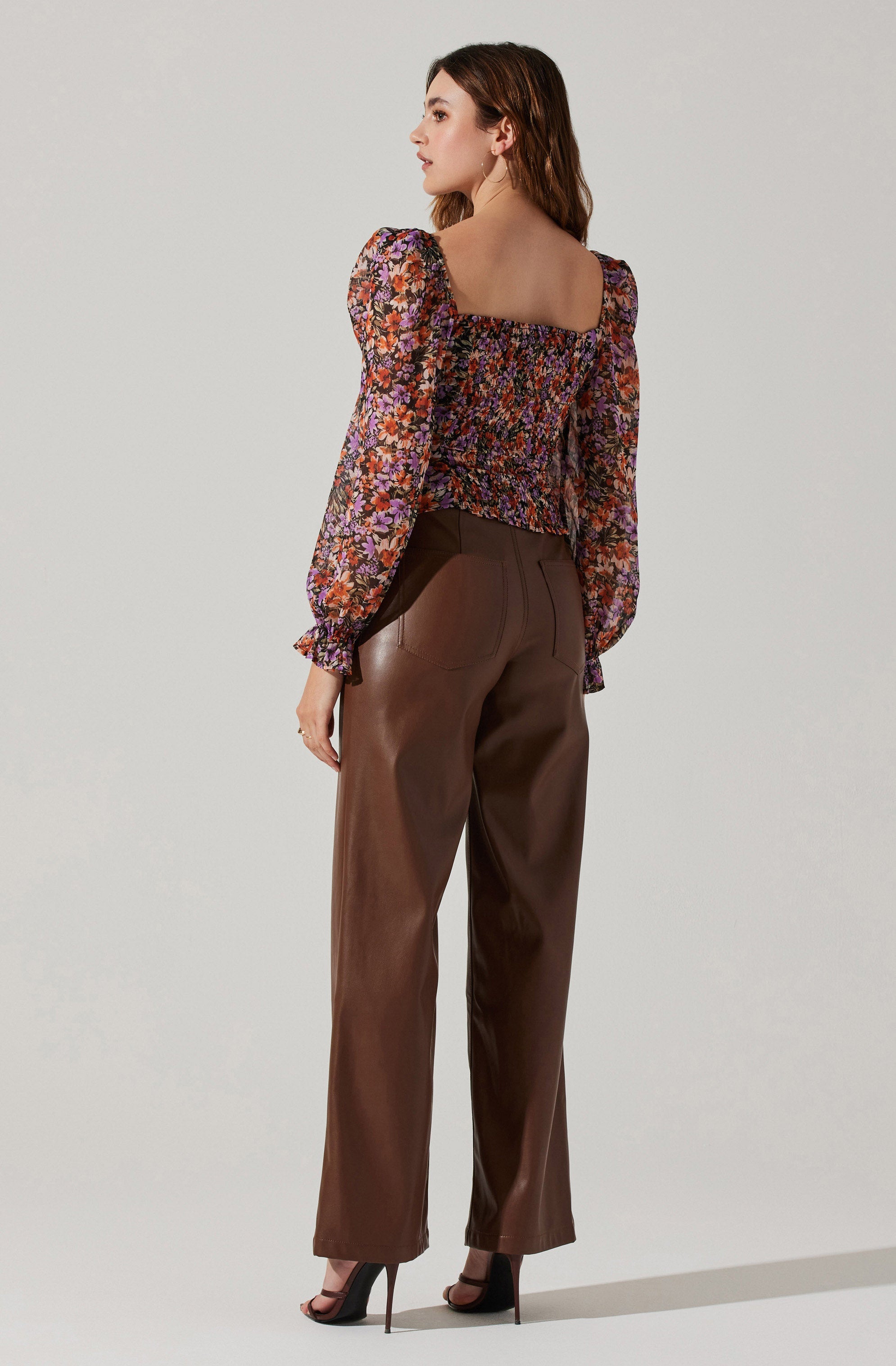 Tonina Floral Square Neck Puff Sleeve Top-Aljck