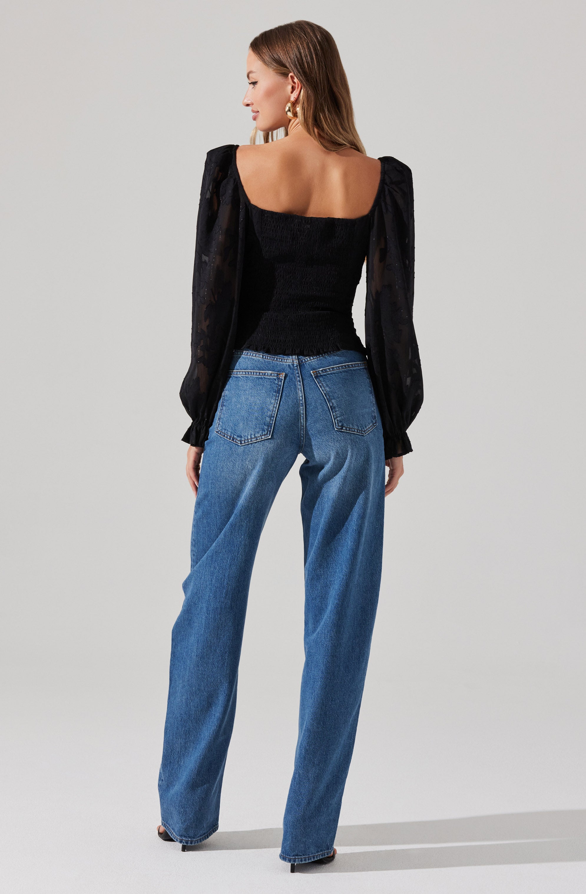 Tonina Square Neck Puff Sleeve Top-Aljck