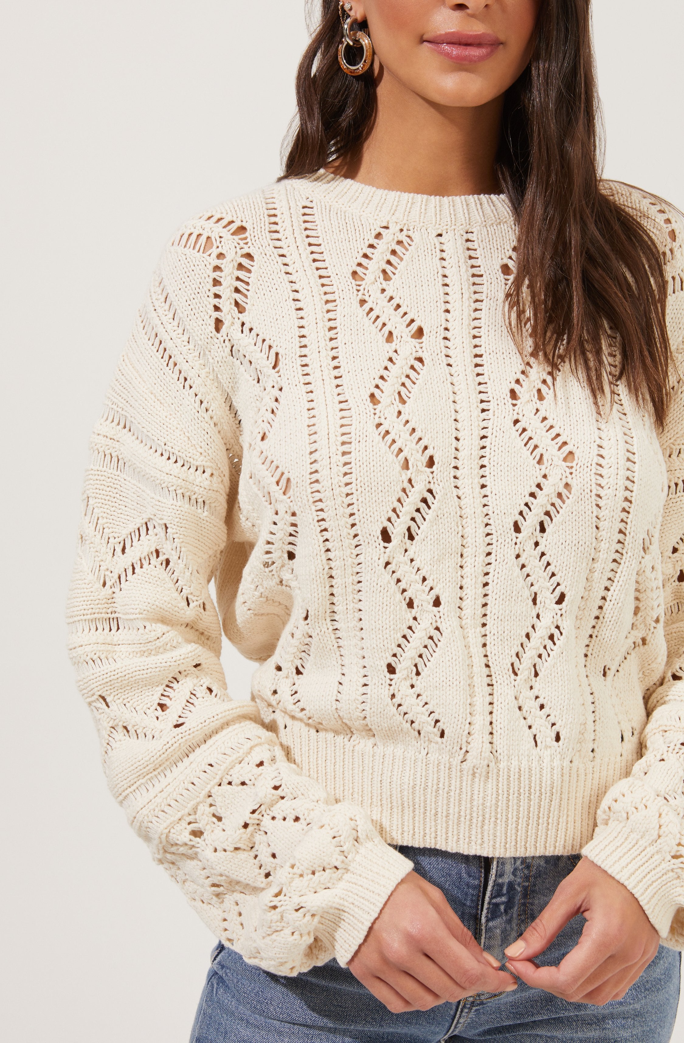 Soulmate Pointelle Knit Sweater-Aljck
