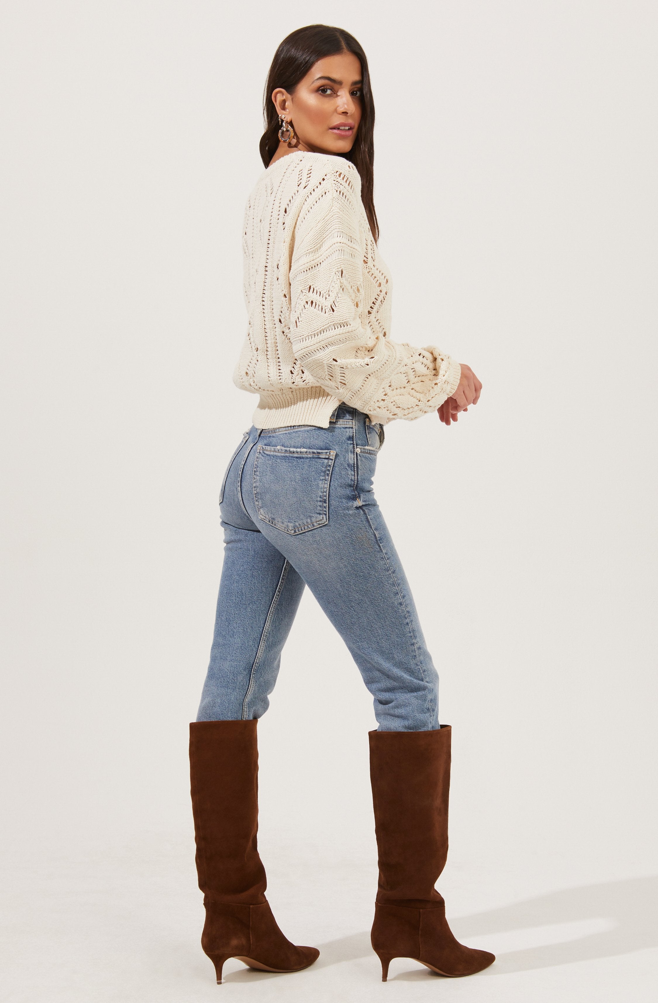 Soulmate Pointelle Knit Sweater-Aljck