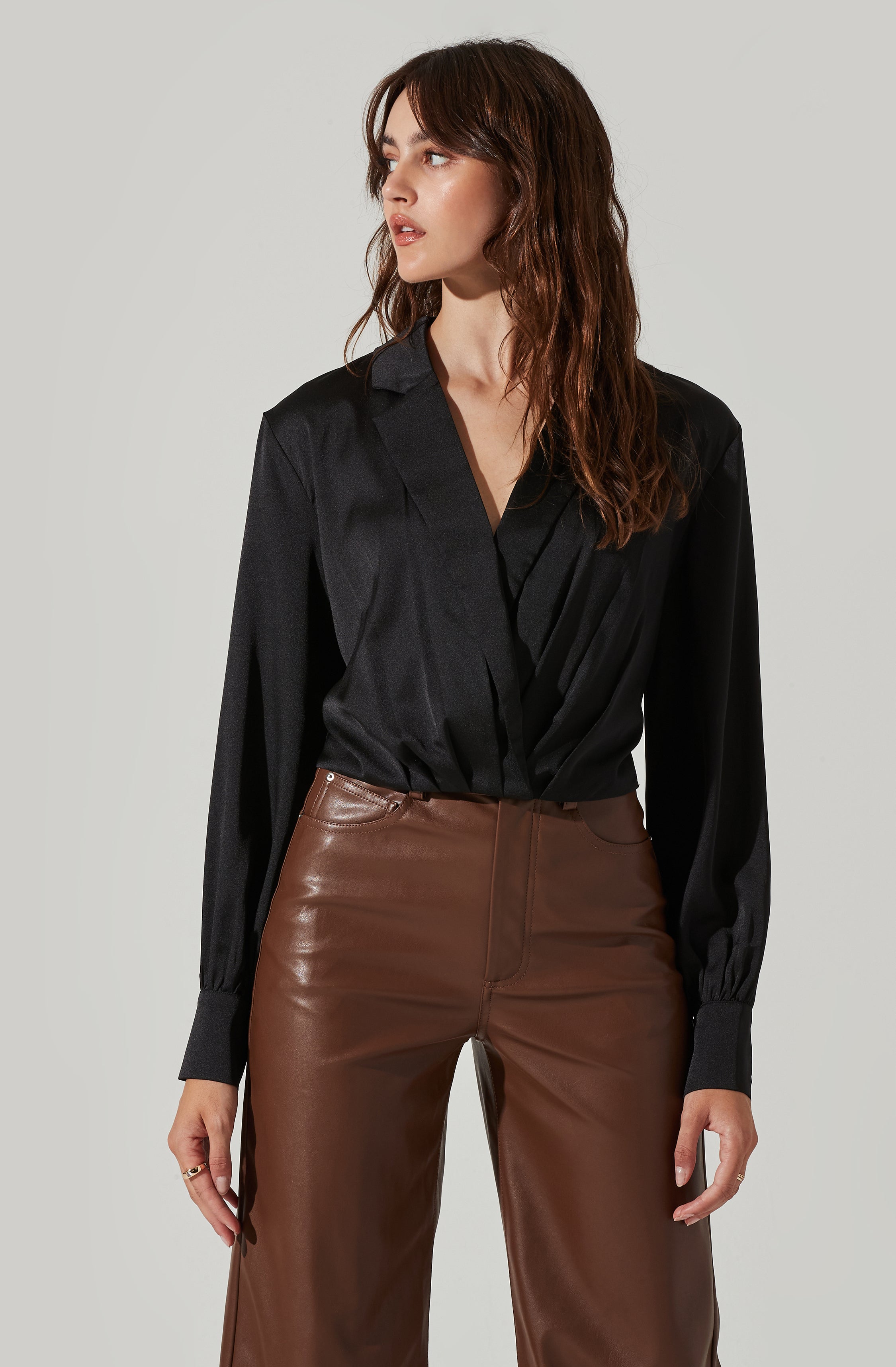 Marietta Satin Surplice Top-Aljck