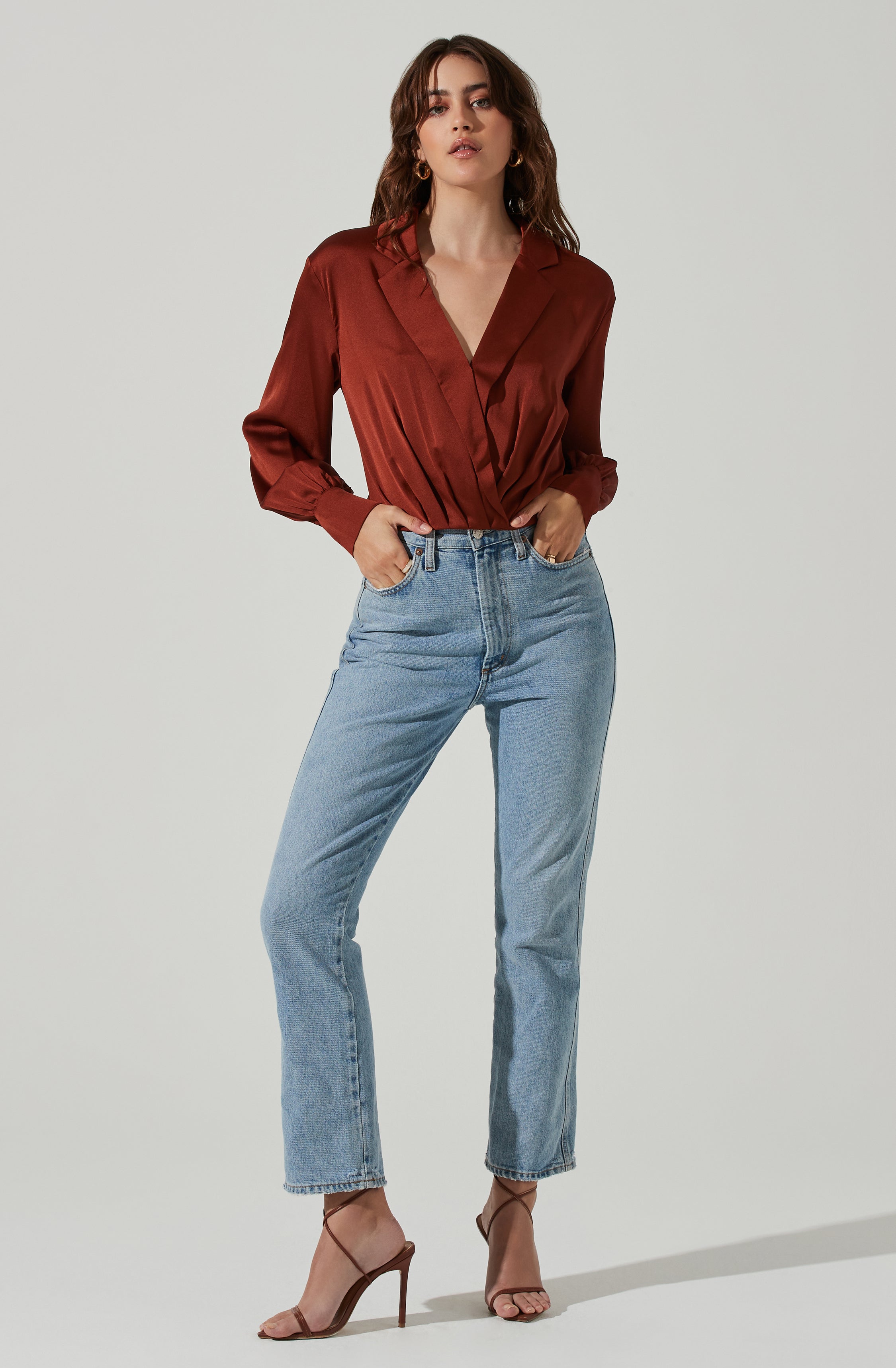 Marietta Satin Surplice Top-Aljck