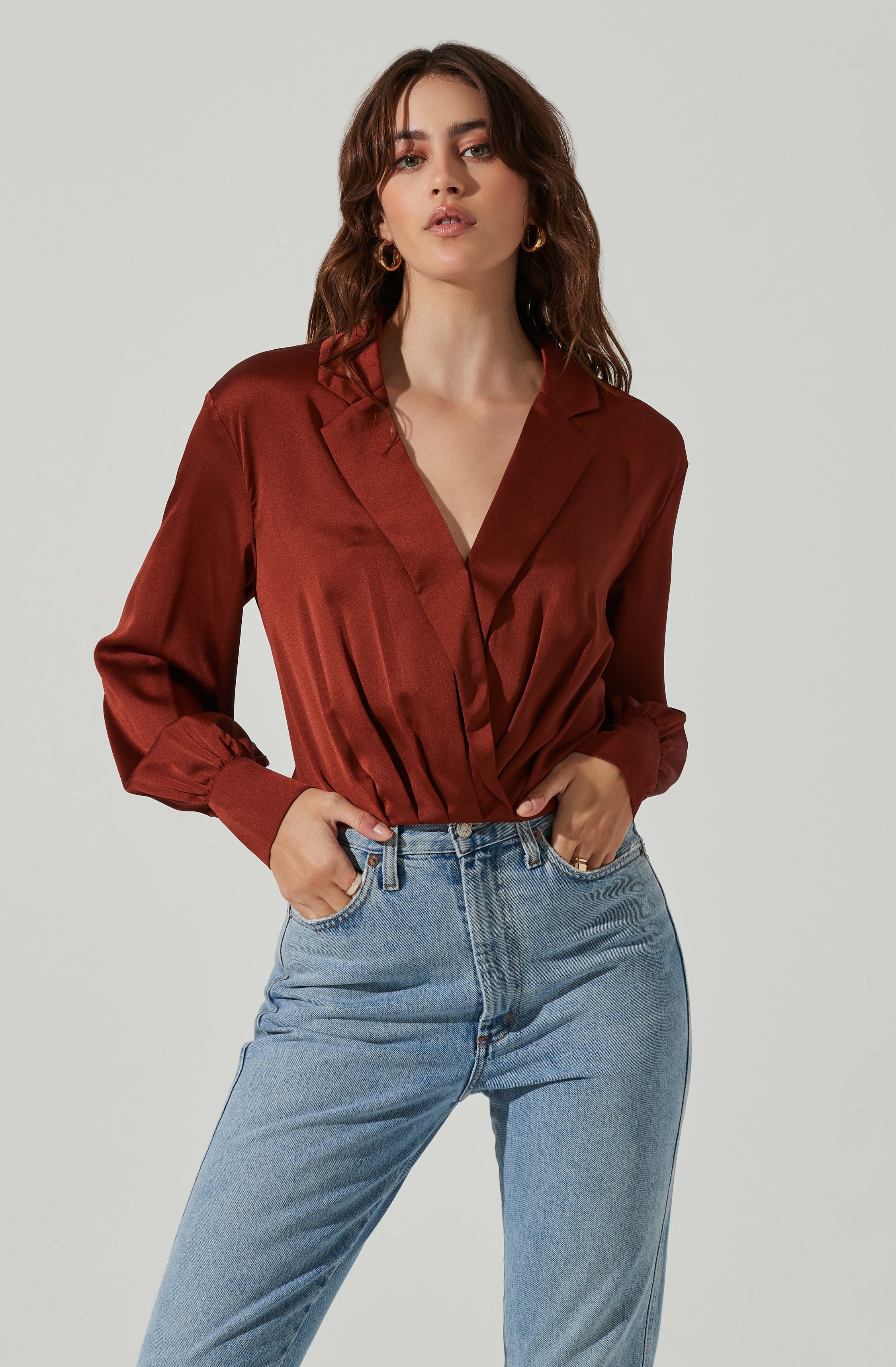 Marietta Satin Surplice Top-Aljck