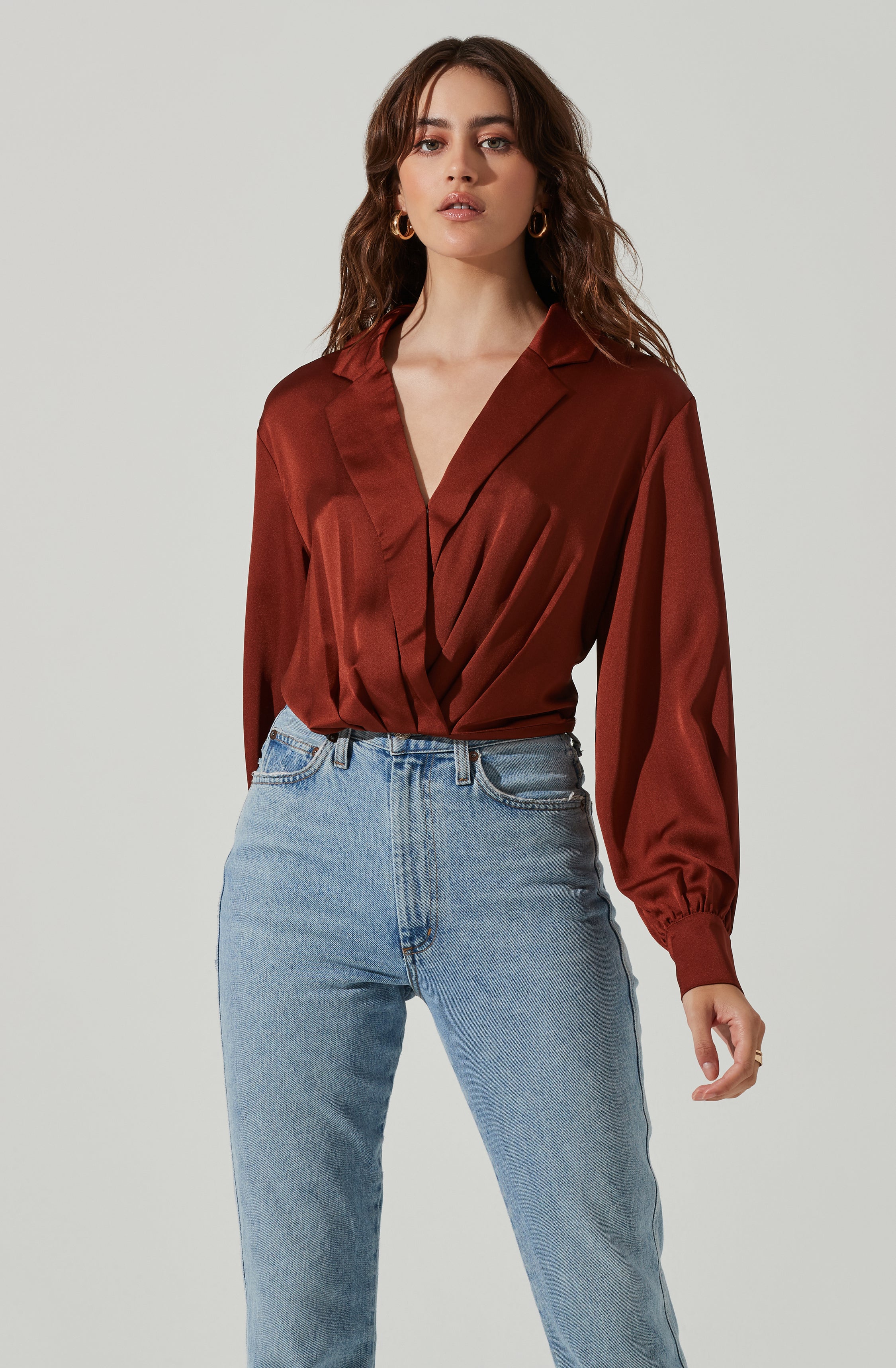 Marietta Satin Surplice Top-Aljck