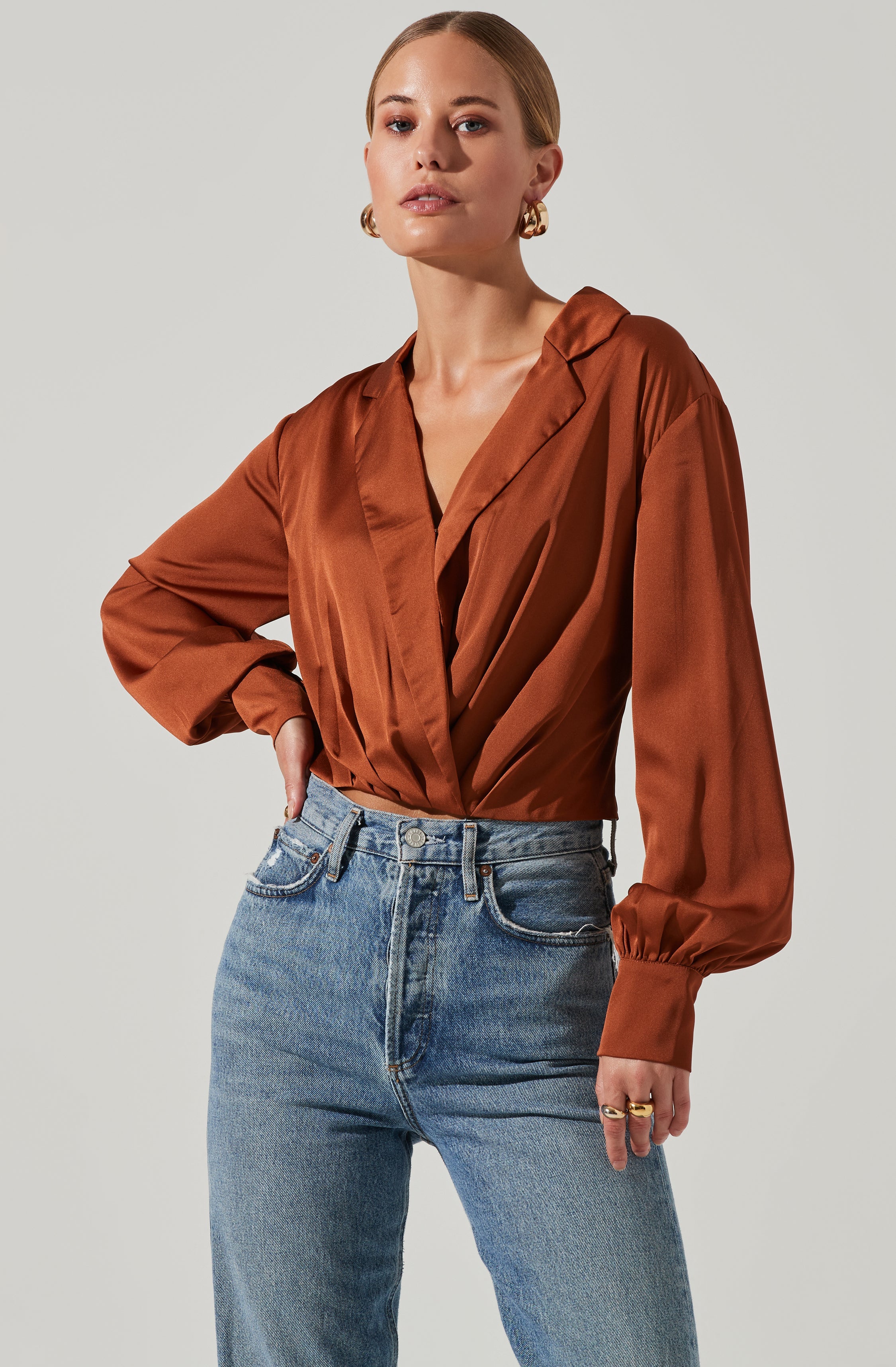 Marietta Satin Surplice Top-Aljck