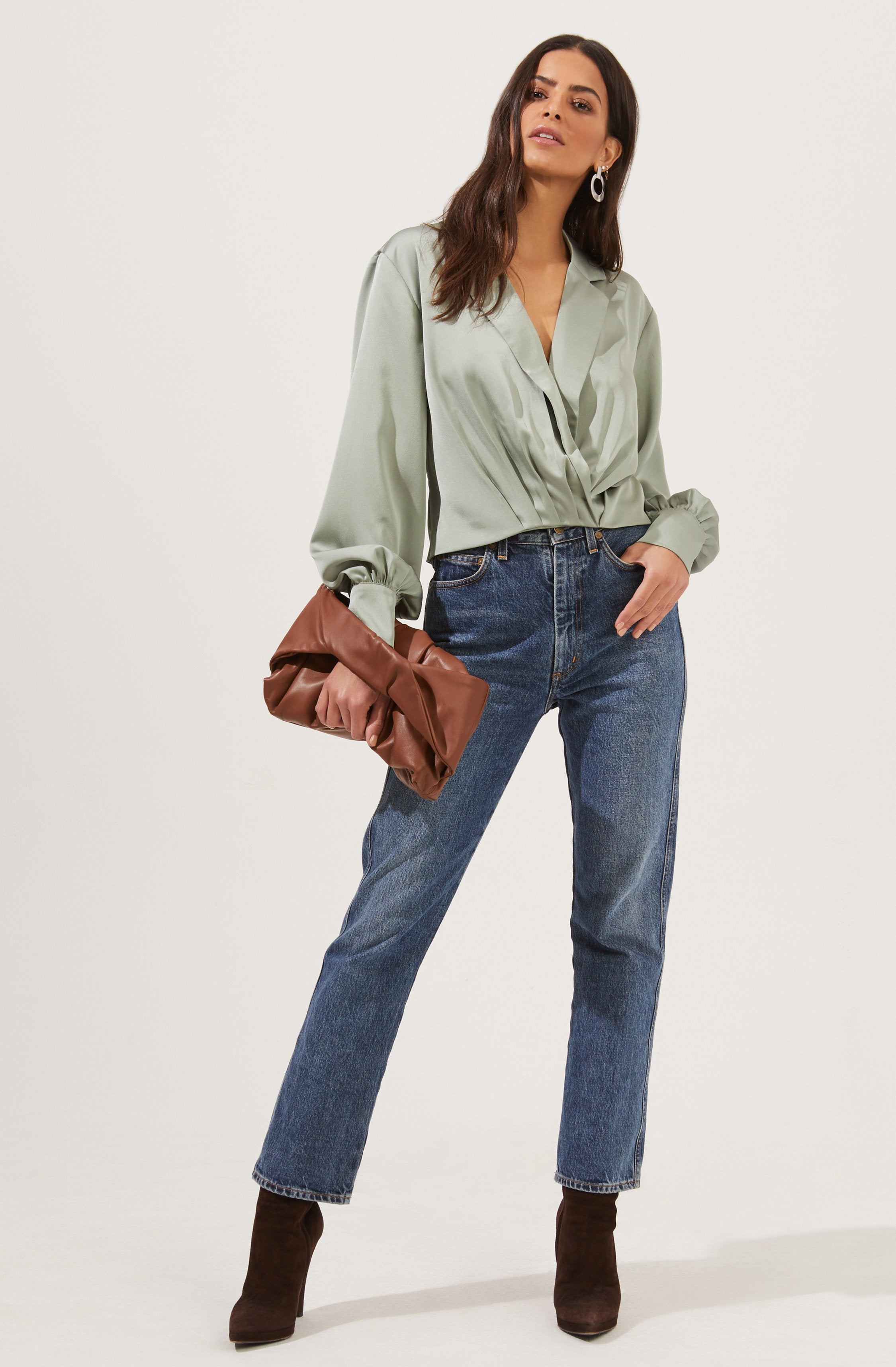 Marietta Satin Surplice Top-Aljck