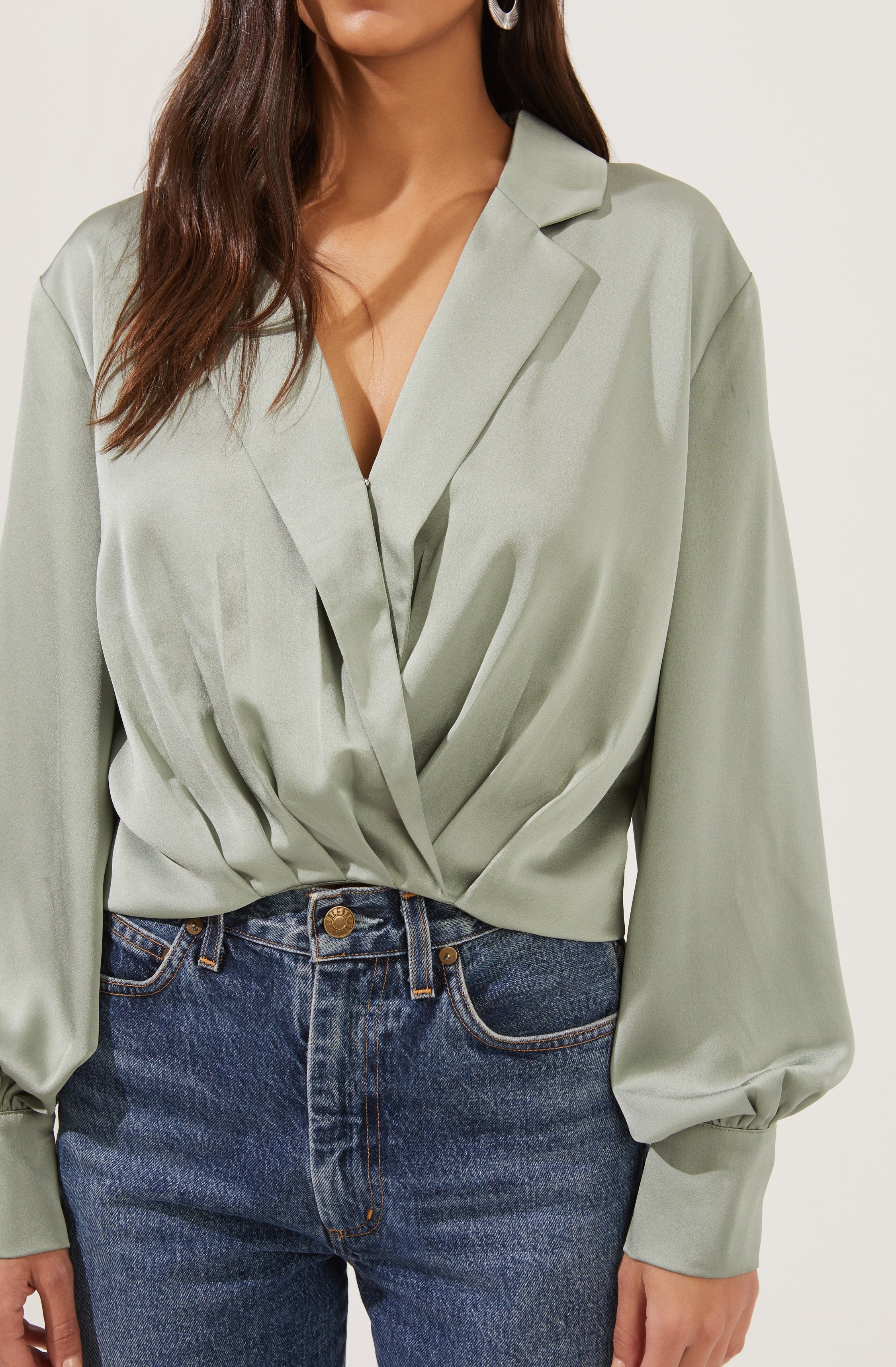 Marietta Satin Surplice Top-Aljck