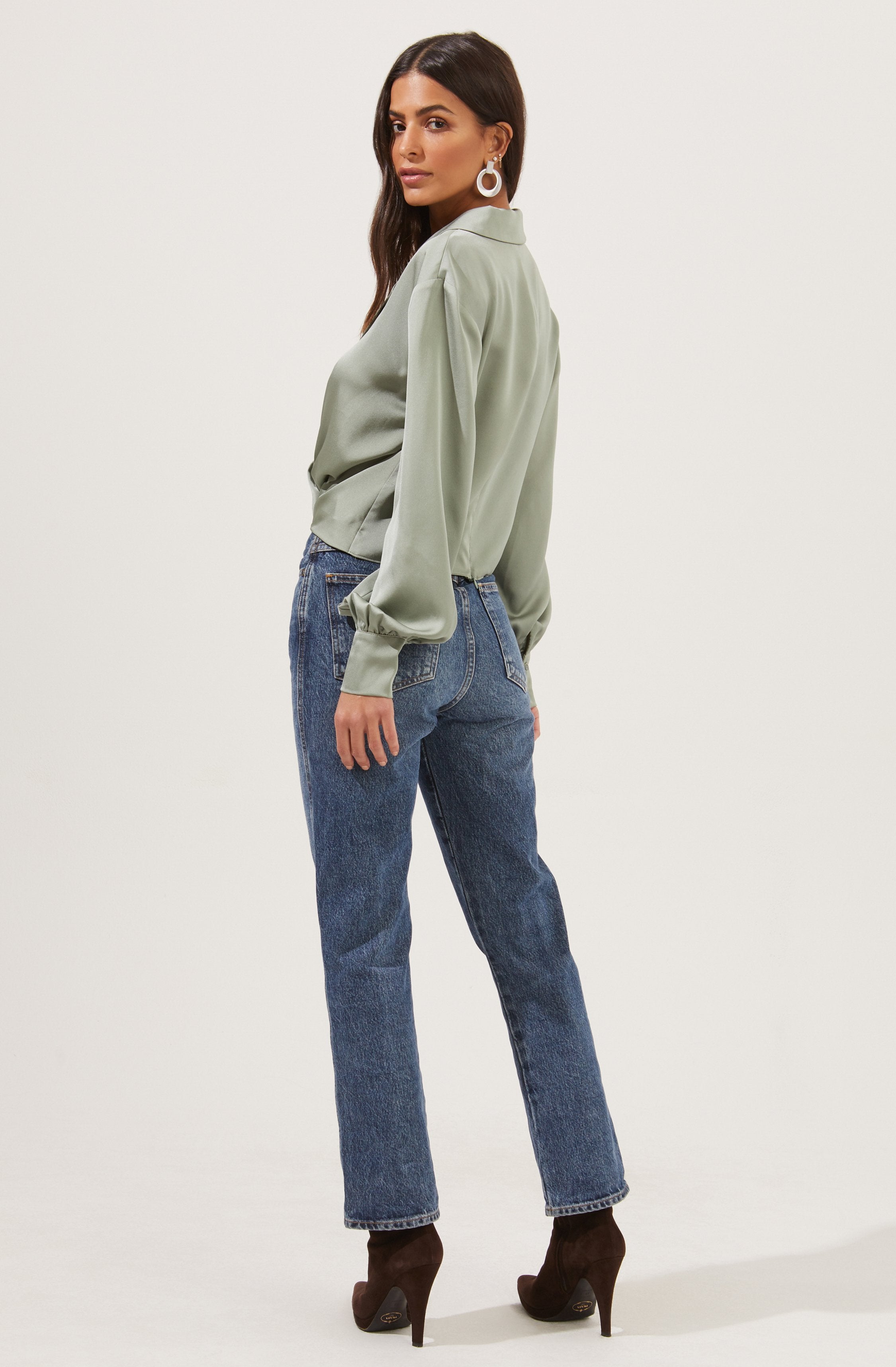 Marietta Satin Surplice Top-Aljck