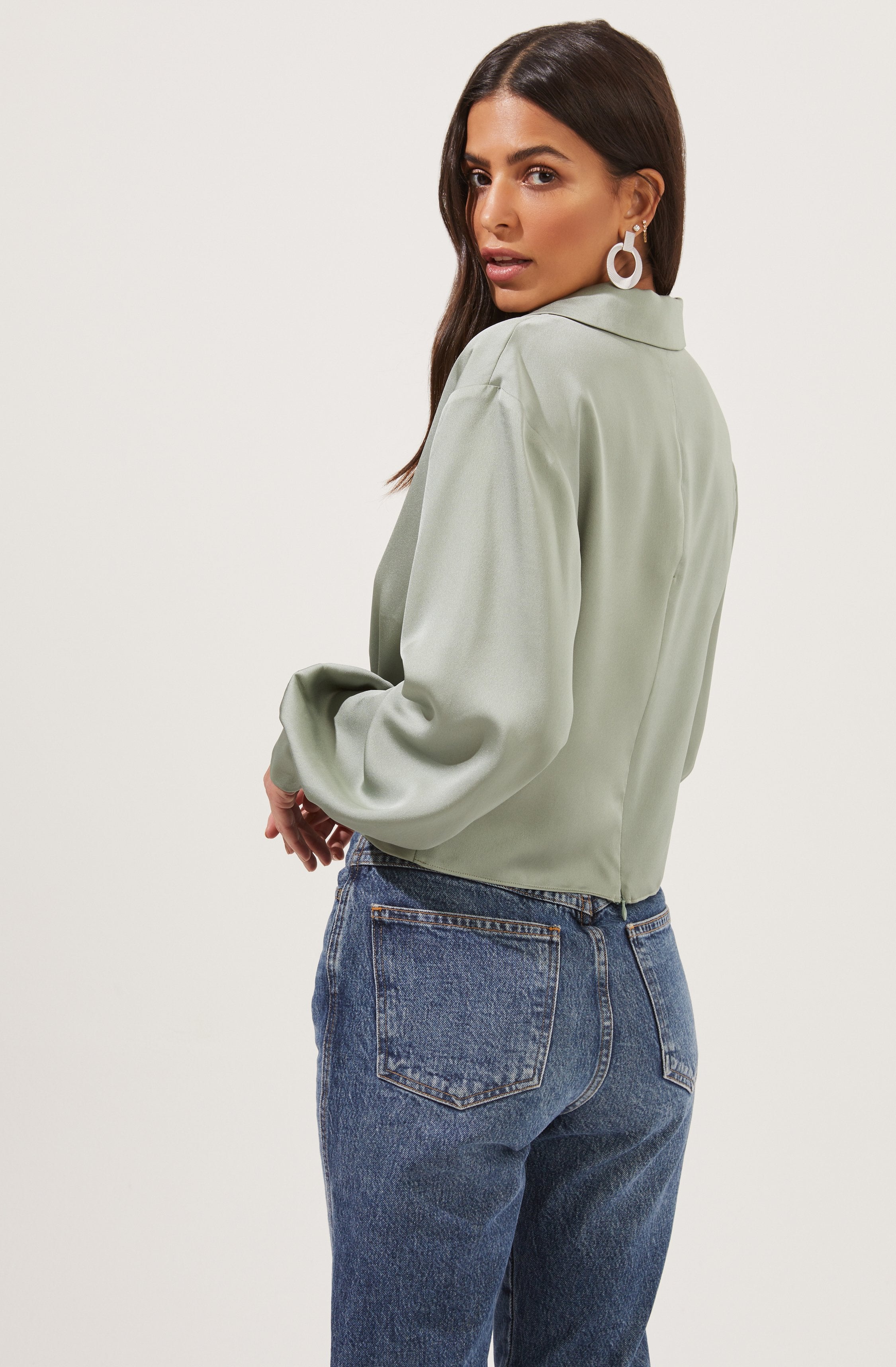 Marietta Satin Surplice Top-Aljck