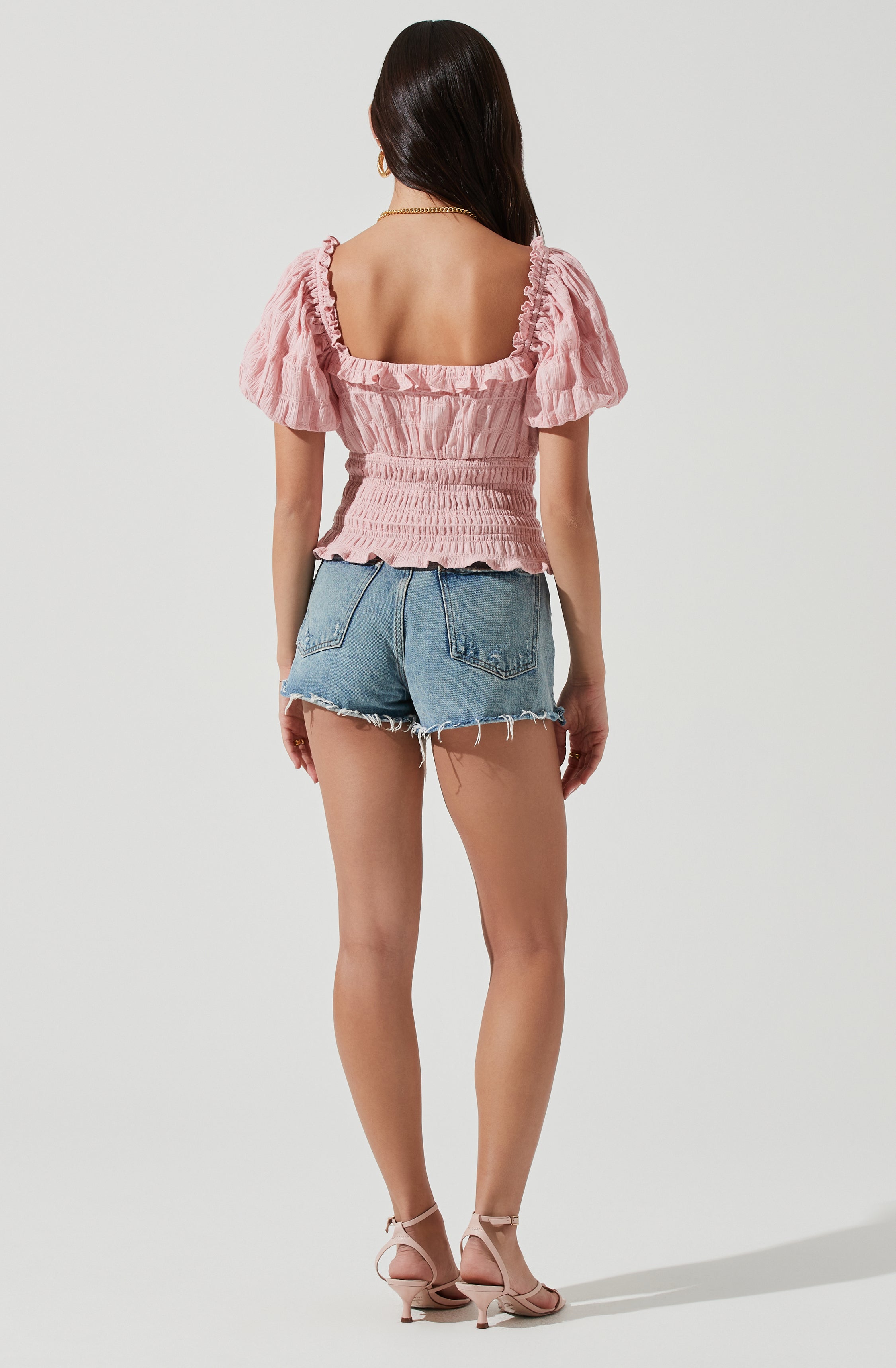 Anza Smocked Puff Sleeve Top-Aljck