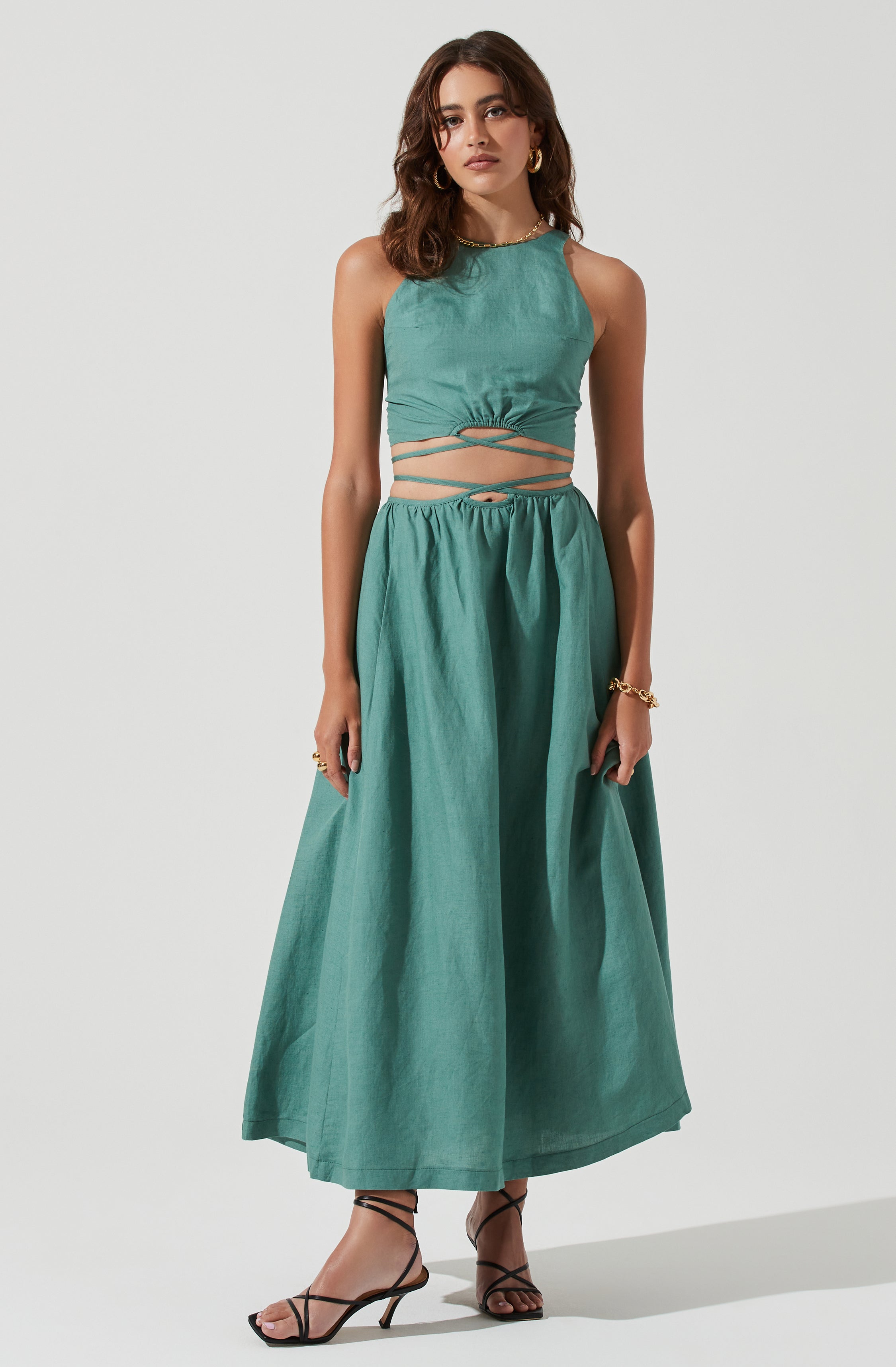 Divine Tie Waist Maxi Skirt-Aljck